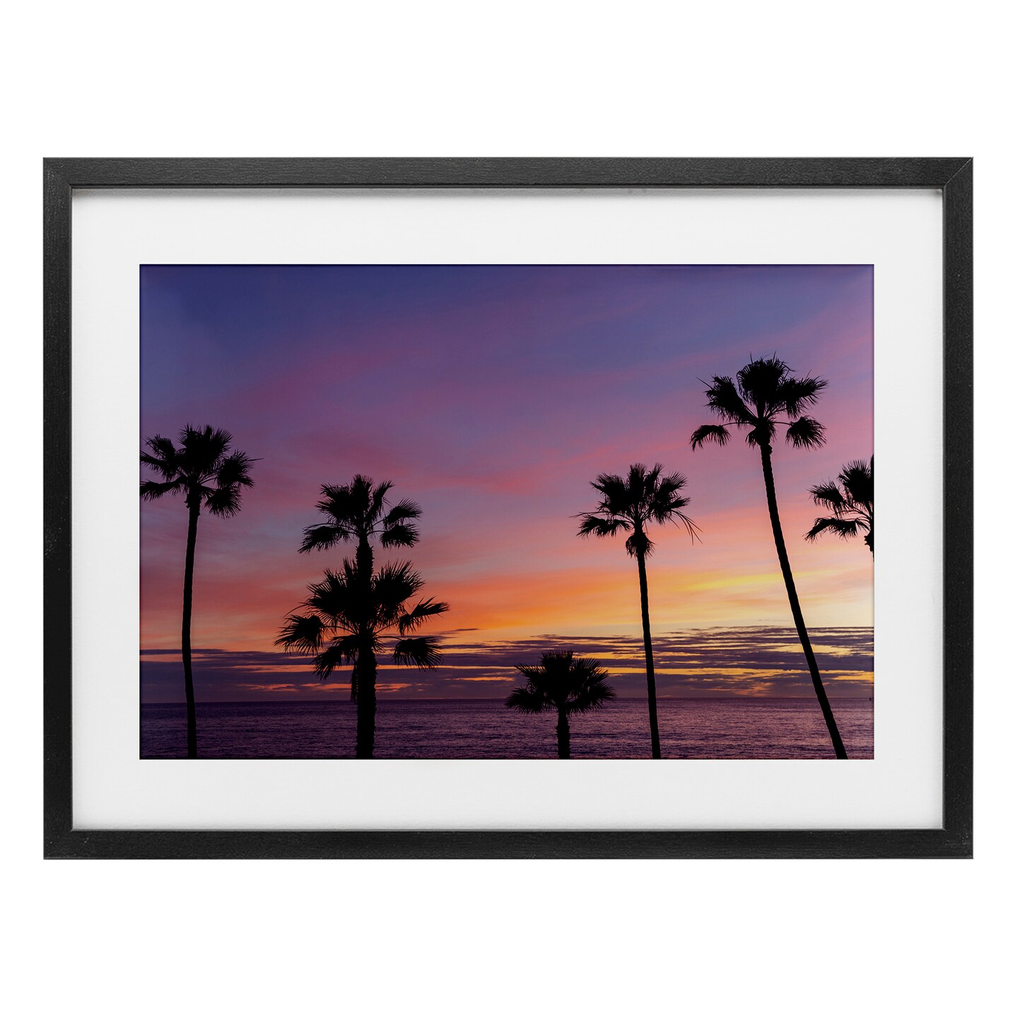 Stupell Industries Sunsets & Scattered Palm Trees Framed Print Under Glass, design by Jeff Poe Photography
