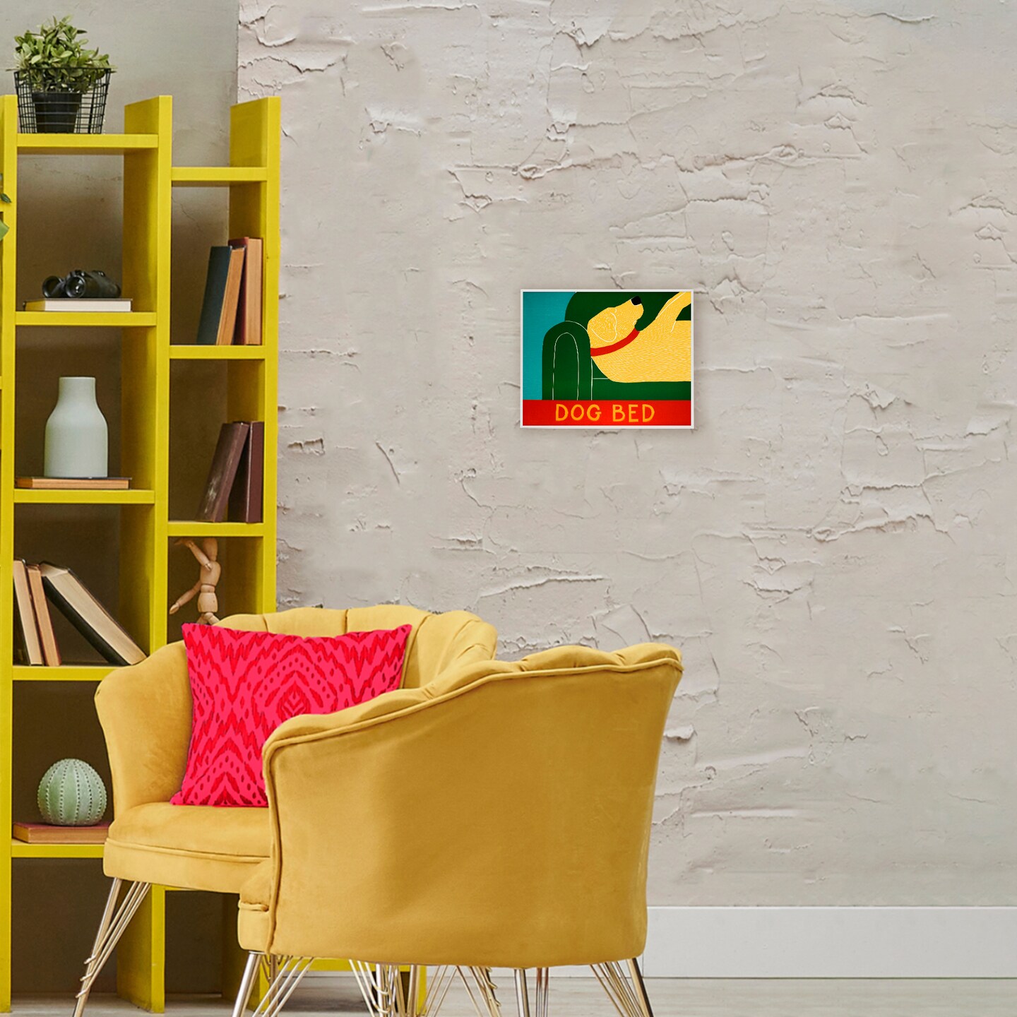 Stupell Industries Dog Bed Labrador Framed Giclee, design by Stephen Huneck