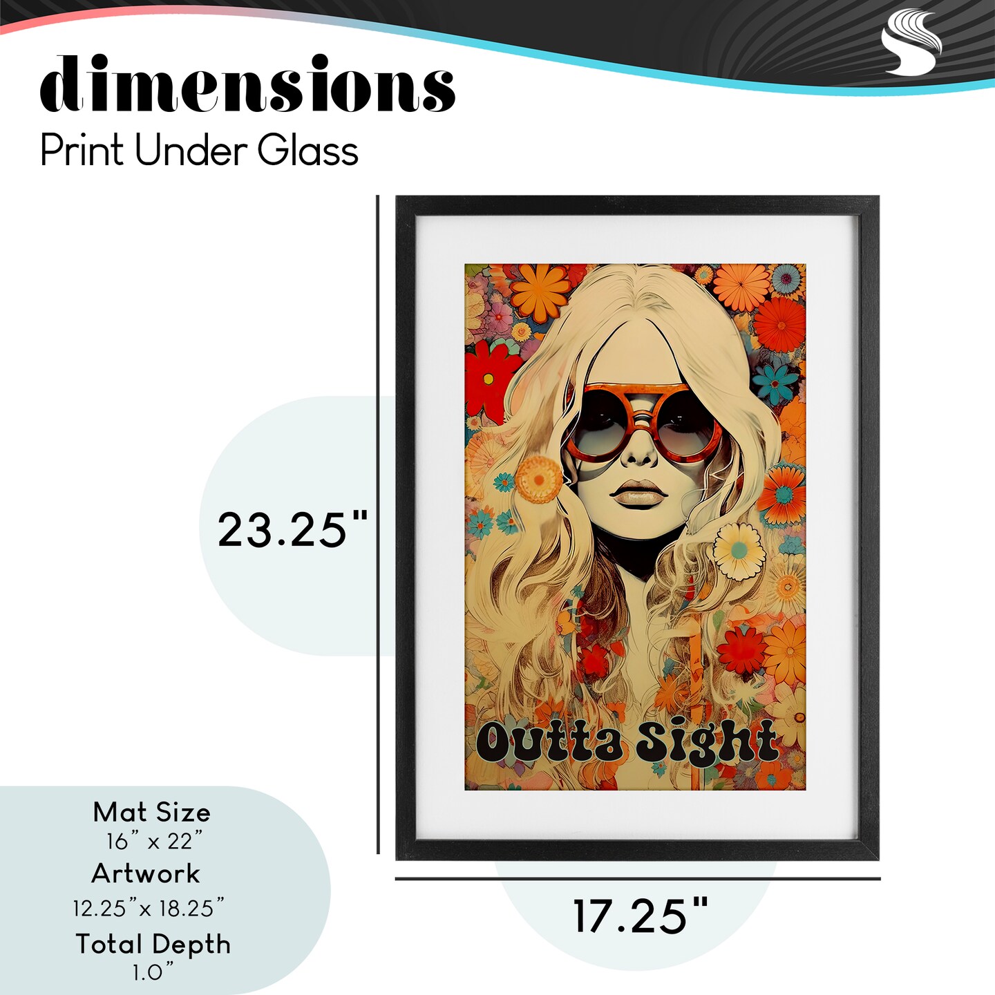Stupell Industries Outta Sight Hippie Girl Framed Print Under Glass, design by Sasha