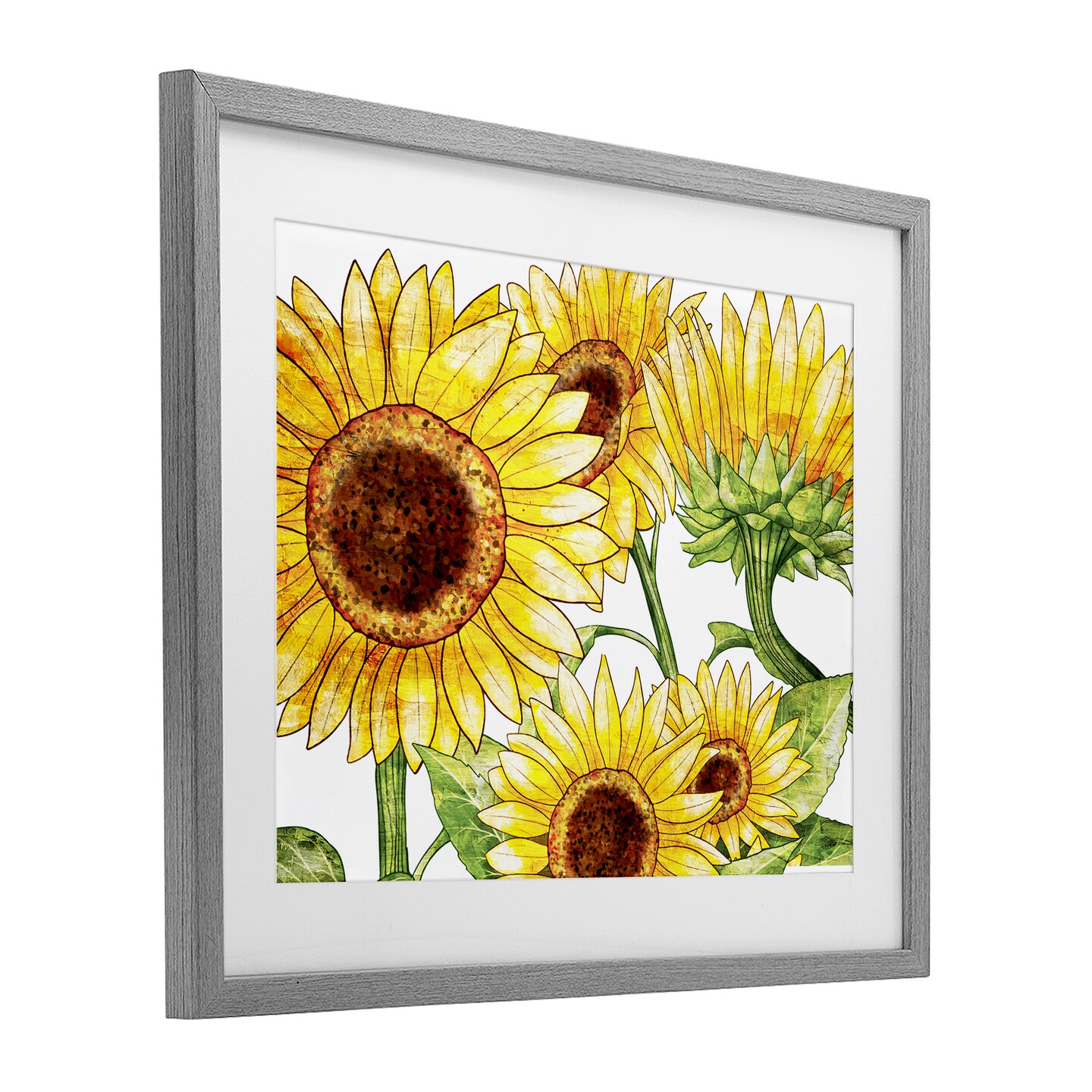 Stupell Industries Peeking Sunflower Blooms Framed Print Under Glass, design by Kim Allen