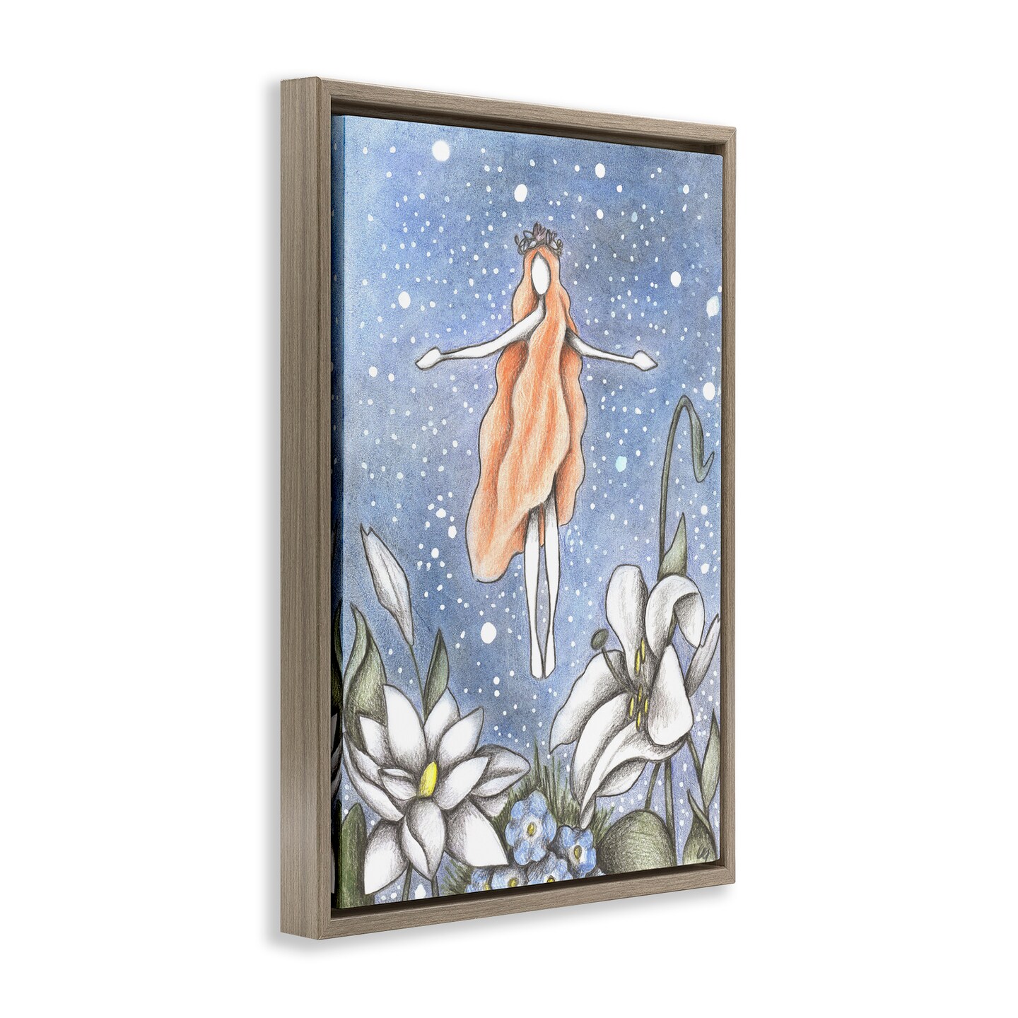 Stupell Industries Mystical Garden Fairy Sparkle Floating Frame, design by Cecilia Battaini