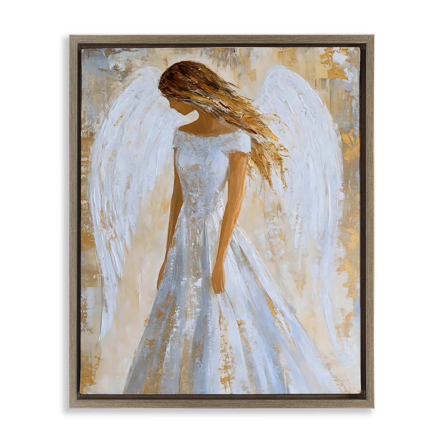 Stupell Industries Holy Angel In White Floating Frame, design by Franklyn Gregory