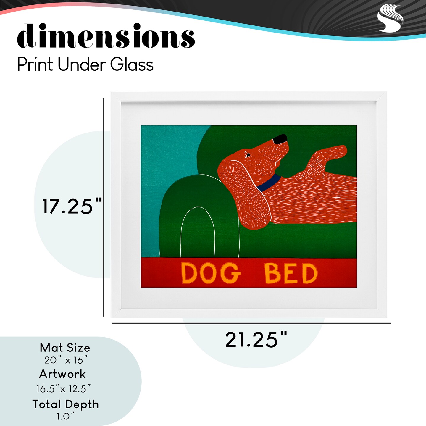 Stupell Industries Dog Bed Couch Framed Print Under Glass, design by Stephen Huneck