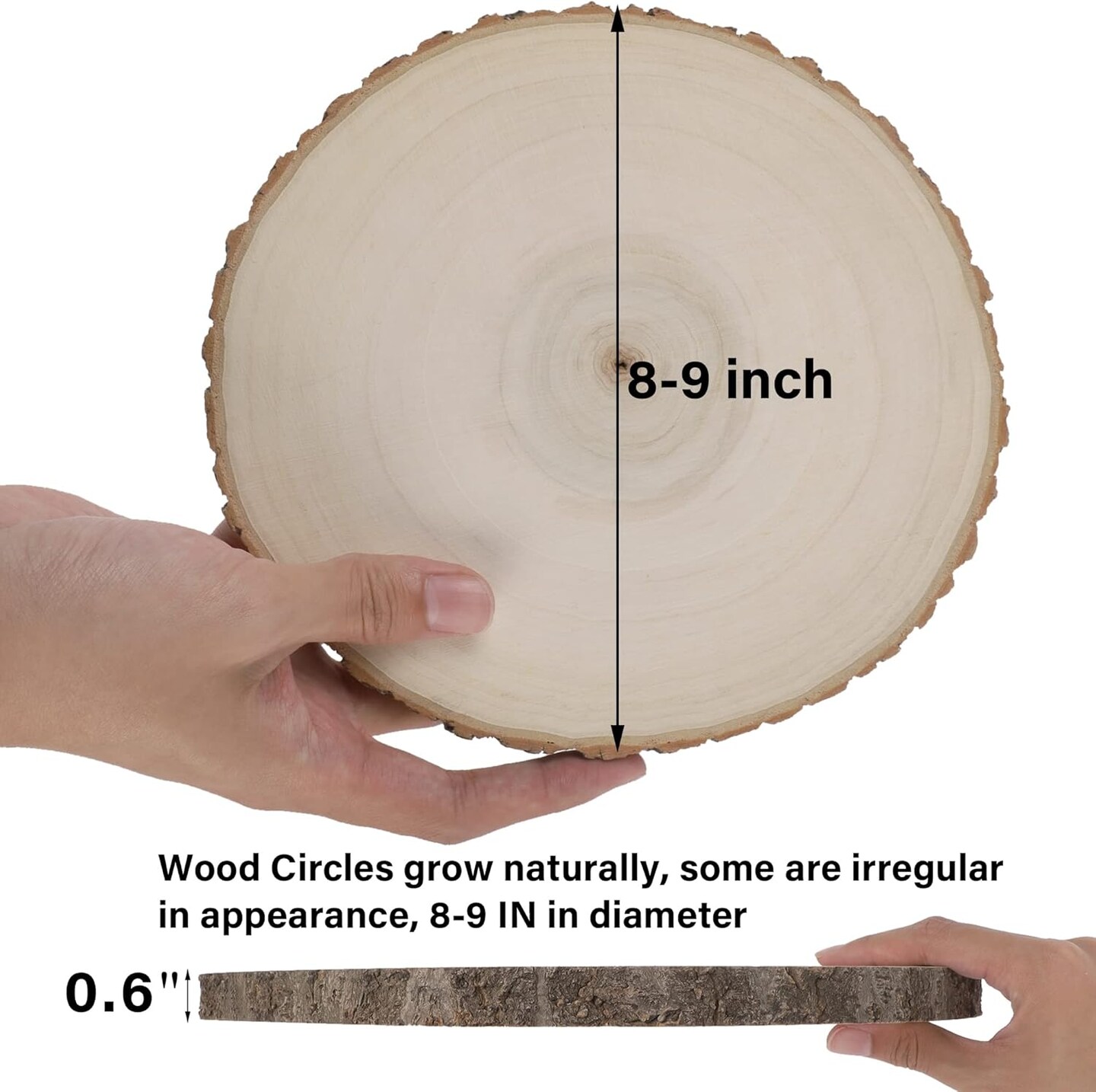 8 Pcs Large Unfinished Wood Slices