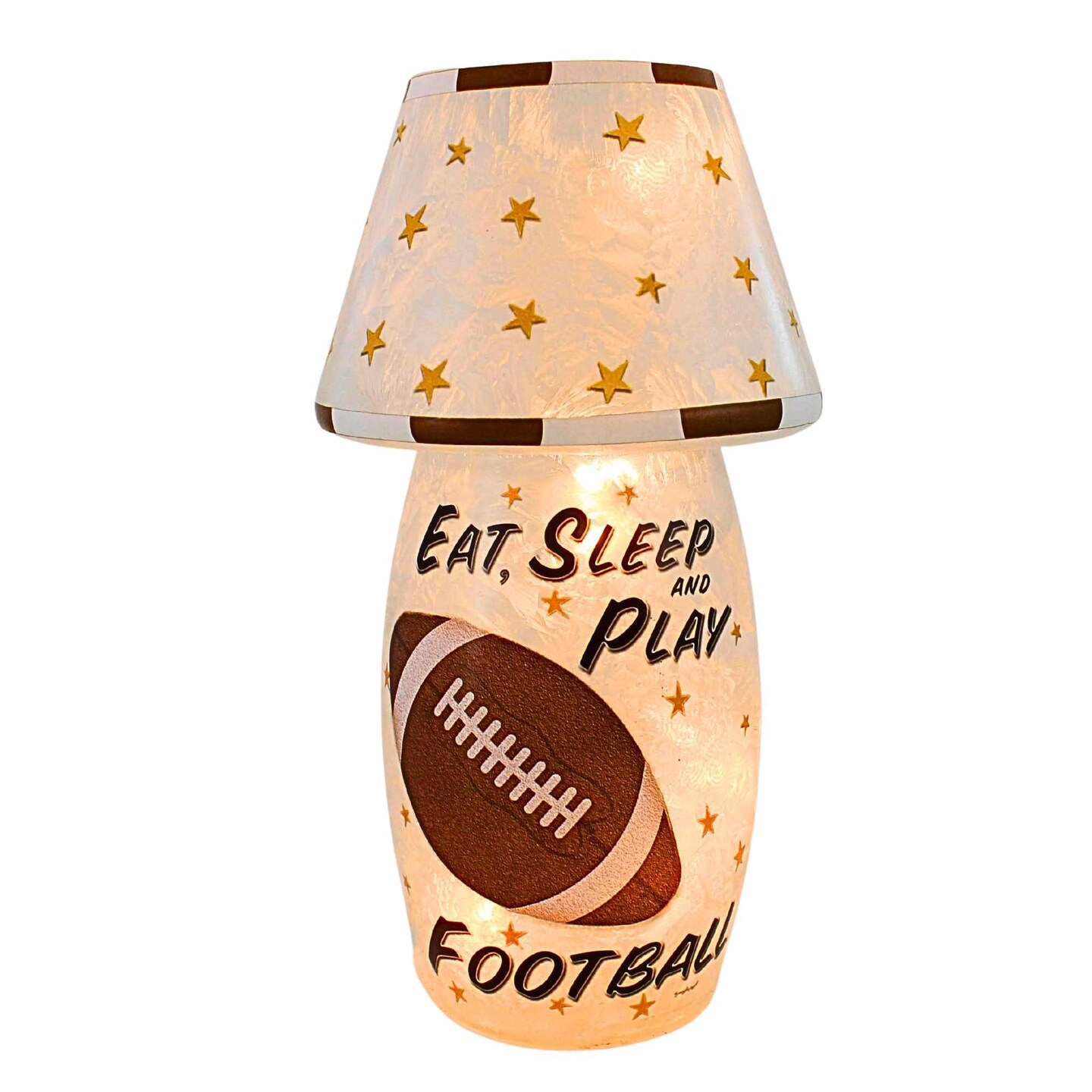 Stony Creek 10.5 Inch Play Ball! Med Pre-Lit Vase W/ Shade Everyday Lighted Glass Accent , Sports Gift Baby Child