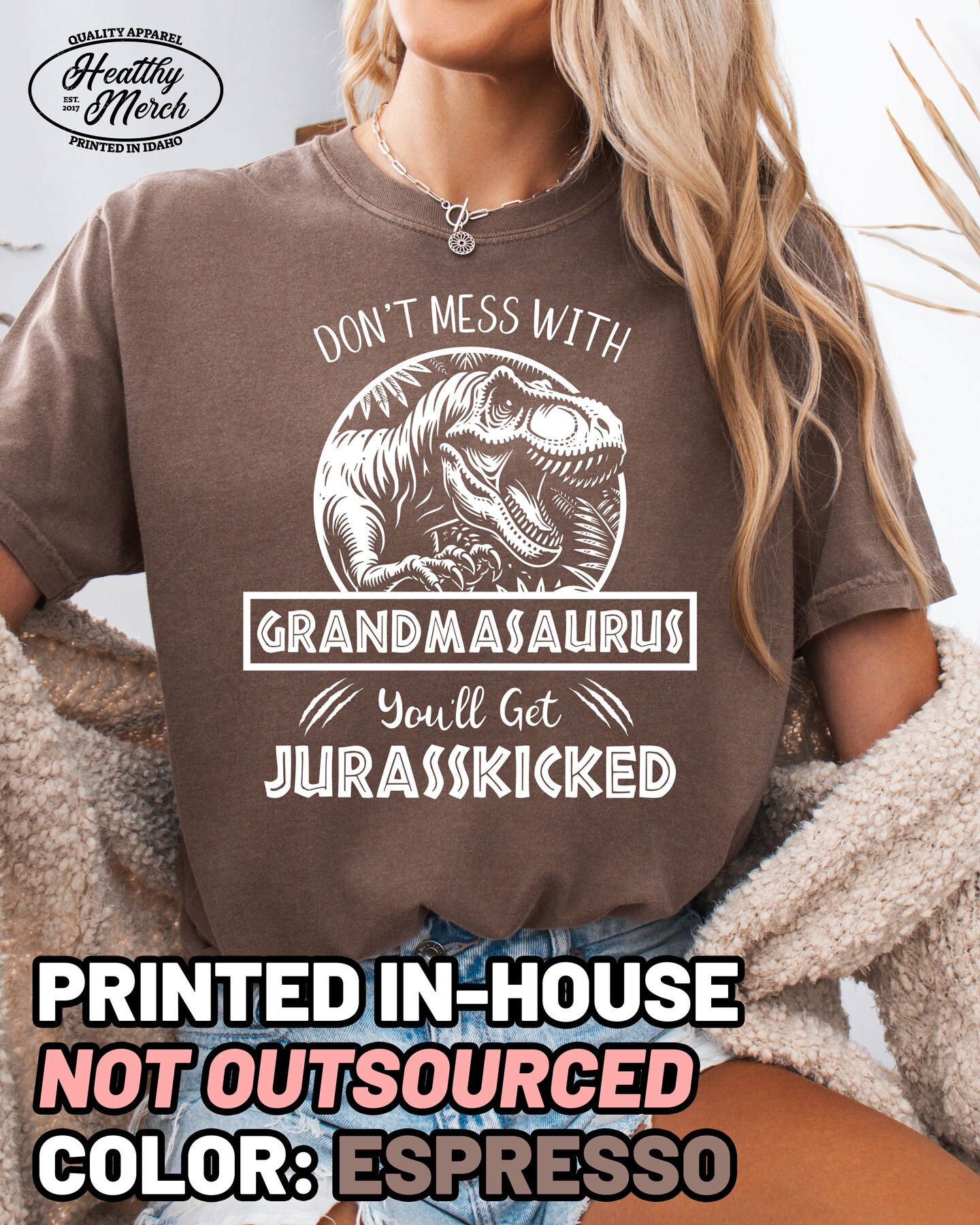 Grandma Shirt Comfort Colors, Jurassic Grandmasaurus Shirt, Funny