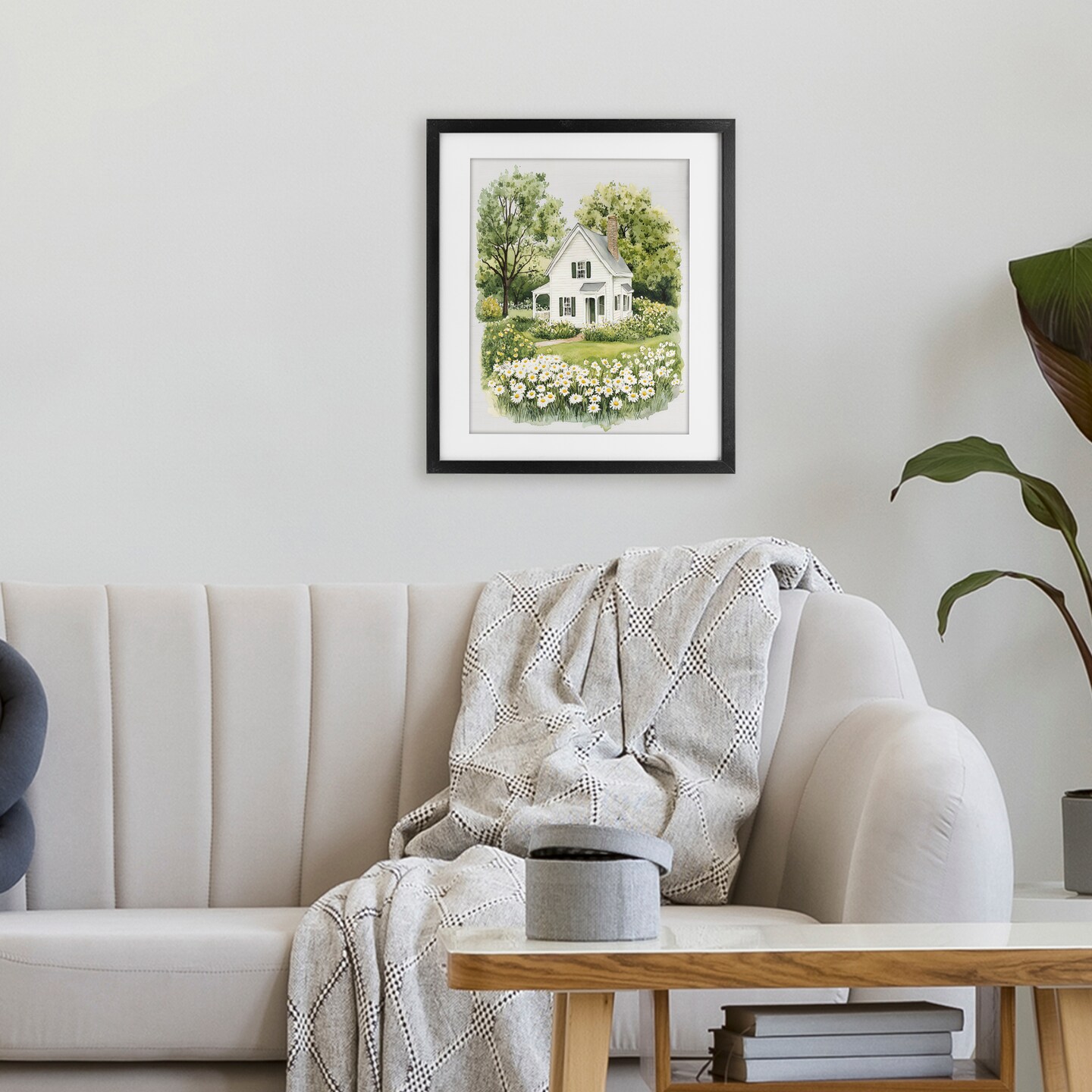 Stupell Industries Quaint Countryside Cottage Garden Framed Print Under Glass, design by Lettered and Lined