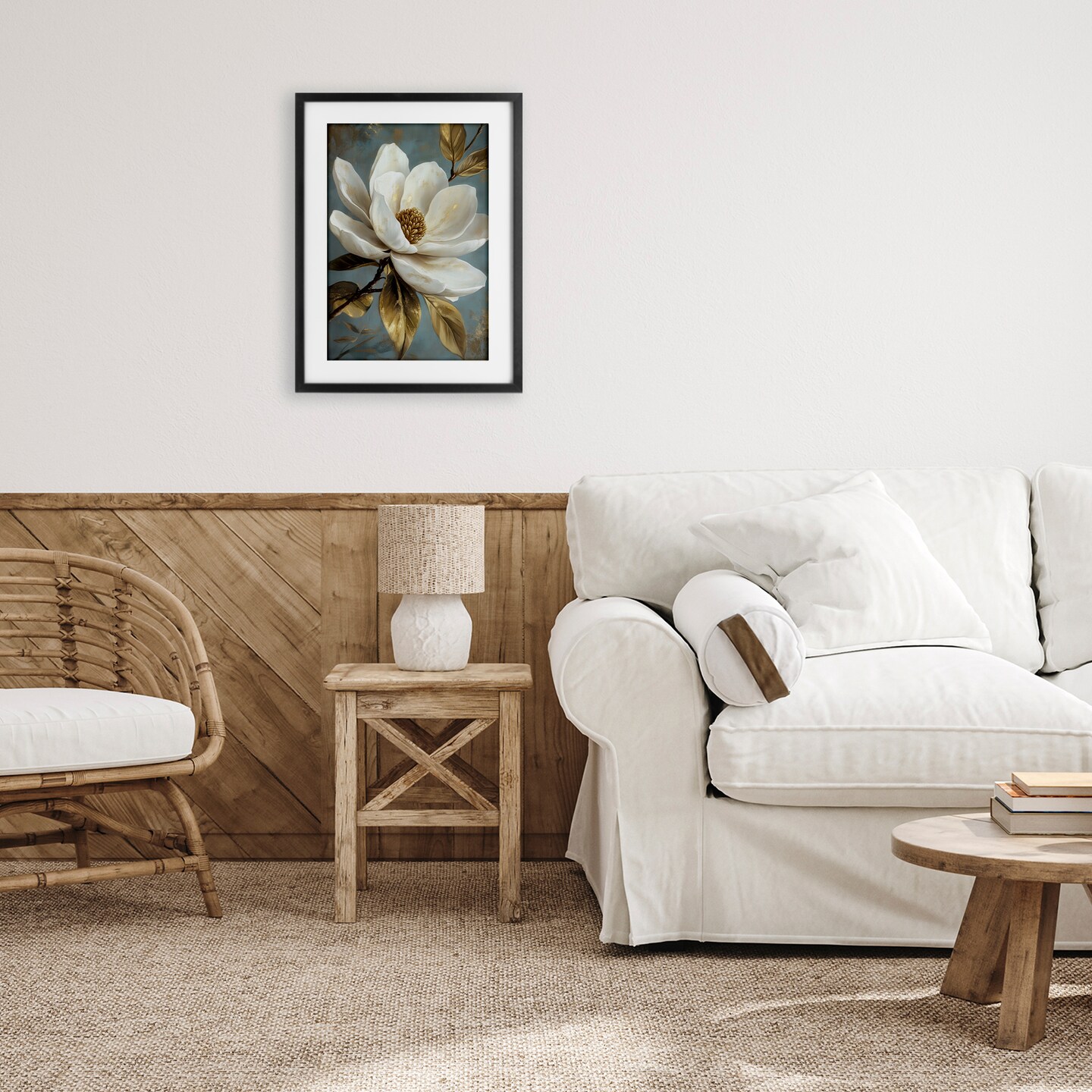 Stupell Industries Bloomed White Magnolia Floral Framed Print Under Glass, design by Petal Prints Design
