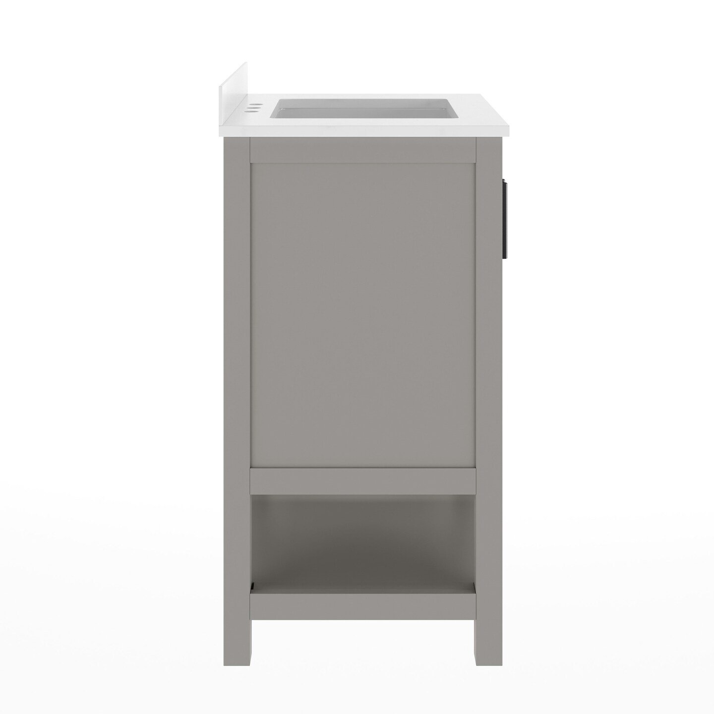 Merrick Lane Vigo Bathroom Vanity with Ceramic Sink, Carrara Marble Finish Countertop, Storage Cabinet with Soft Close Doors and Open Shelf