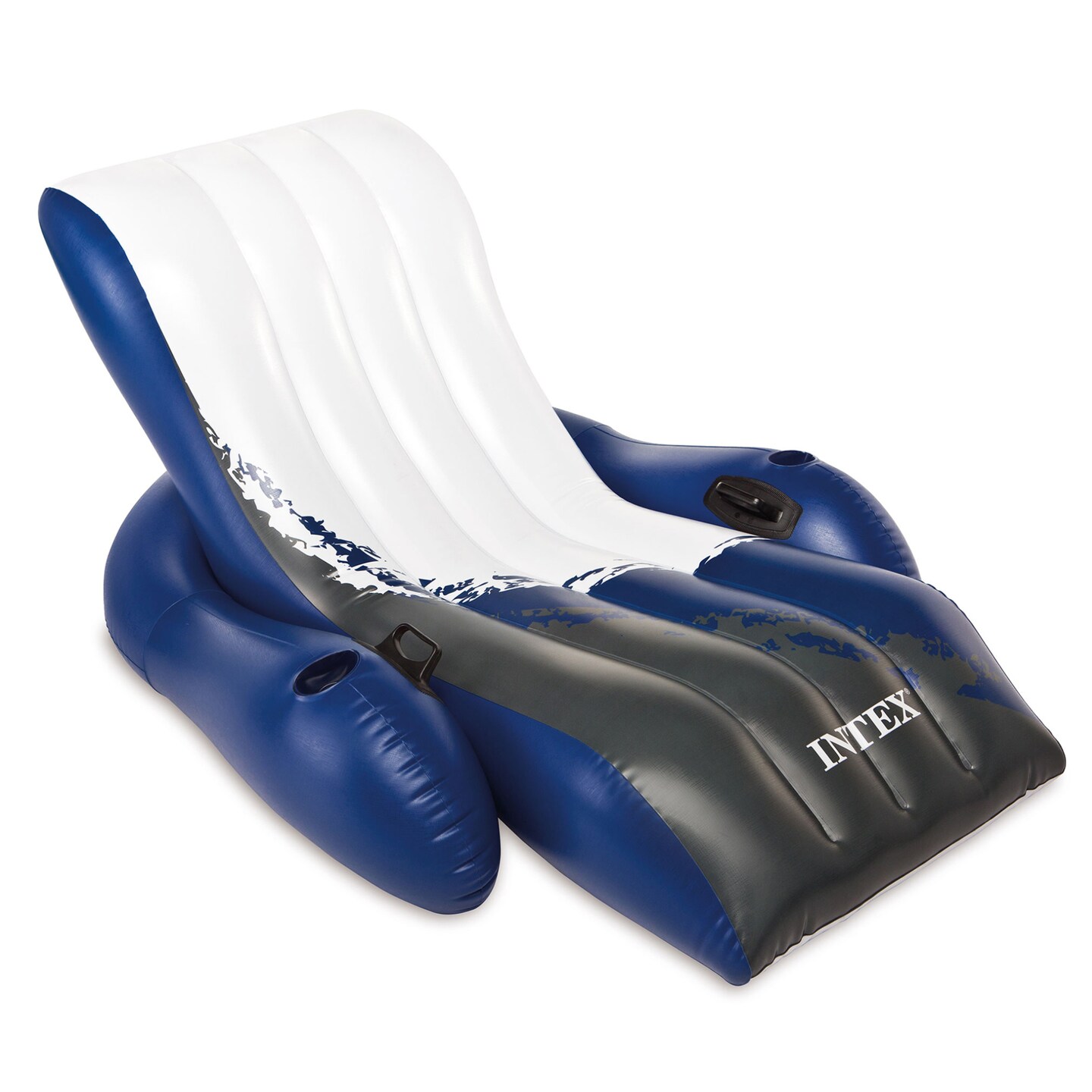 Intex Inflatable Lounge Pool Recliner Lounger Chair with Cup Holders