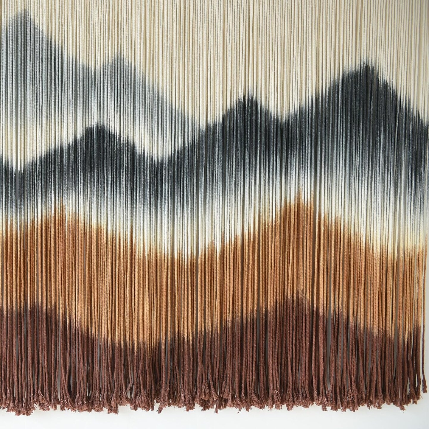 Macrame Wall Hanging Mountain Wall Art Dip-Dyed Macrame Wall Decor Modern Wall Decor Fiber Wall Art Craftsmanship 57&#x22; Wx35&#x22;L