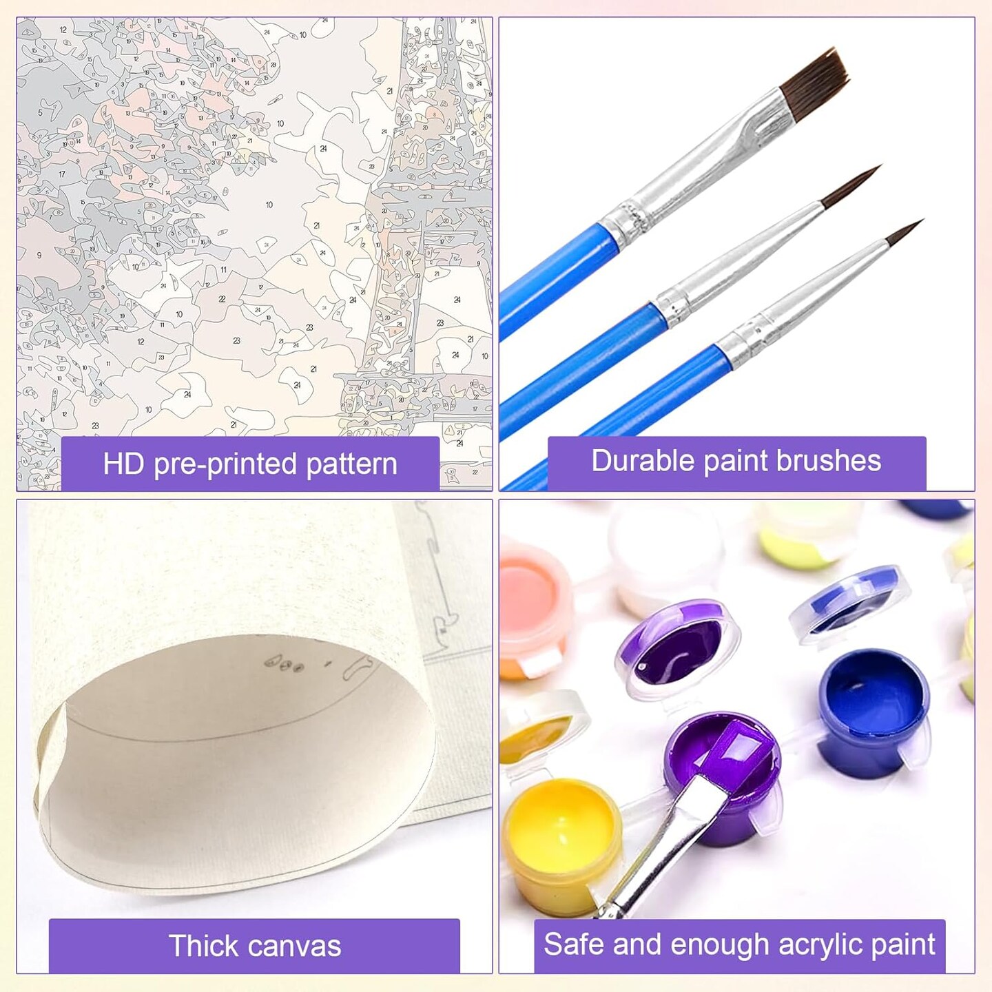 Paint by Numbers Kit for Adults, Paint by Number Kits on Canvas with Brushes Acrylic Pigment, DIY Oil Painting for Home Wall Decor