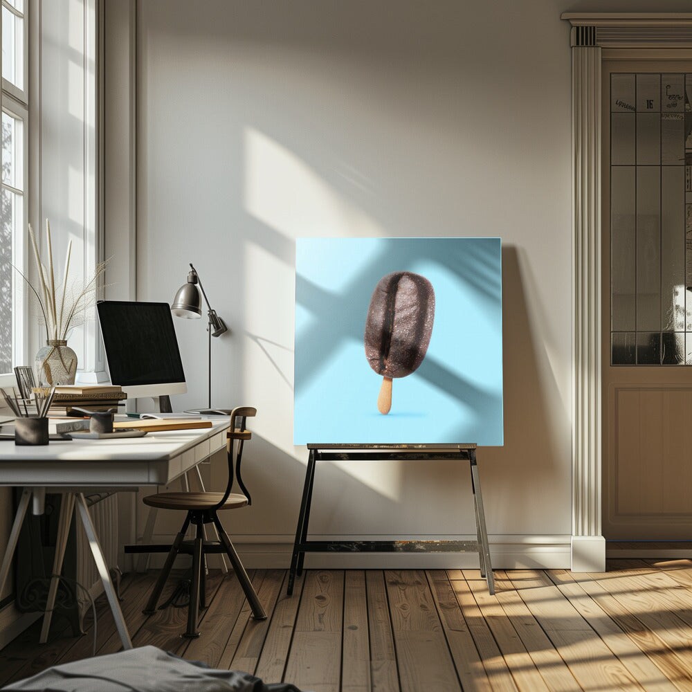 Ice Ice Coffee Square Canvas Art | Modern Home Wall Decor 24x24 Canvas - Corporate Office Art