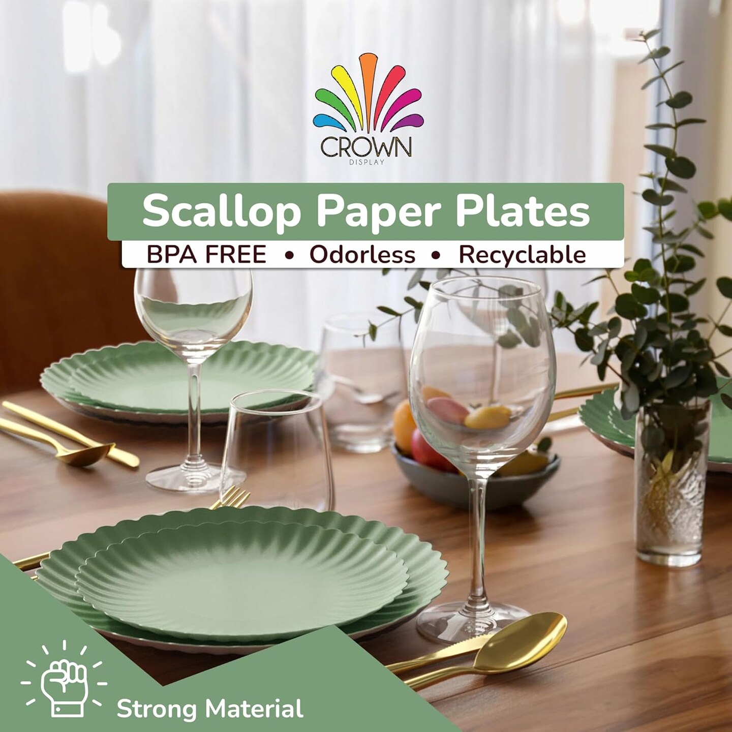 Floral Paper Plates 8.5 Inch &#x26; 10.5 Inch 40 Pcs Dinner Plate Set Fancy Disposable Plates for Party for 20 Guests 20 X 8 &#x26; 20 X 10 Large &#x26; Small Paper Plate Set for Parties Matcha