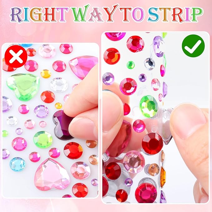 3132 Pcs Gem Stickers – Self-Adhesive Rhinestones for Crafting, Scrapbook Supplies, DIY Crafts, and Kids' Craft Supplies