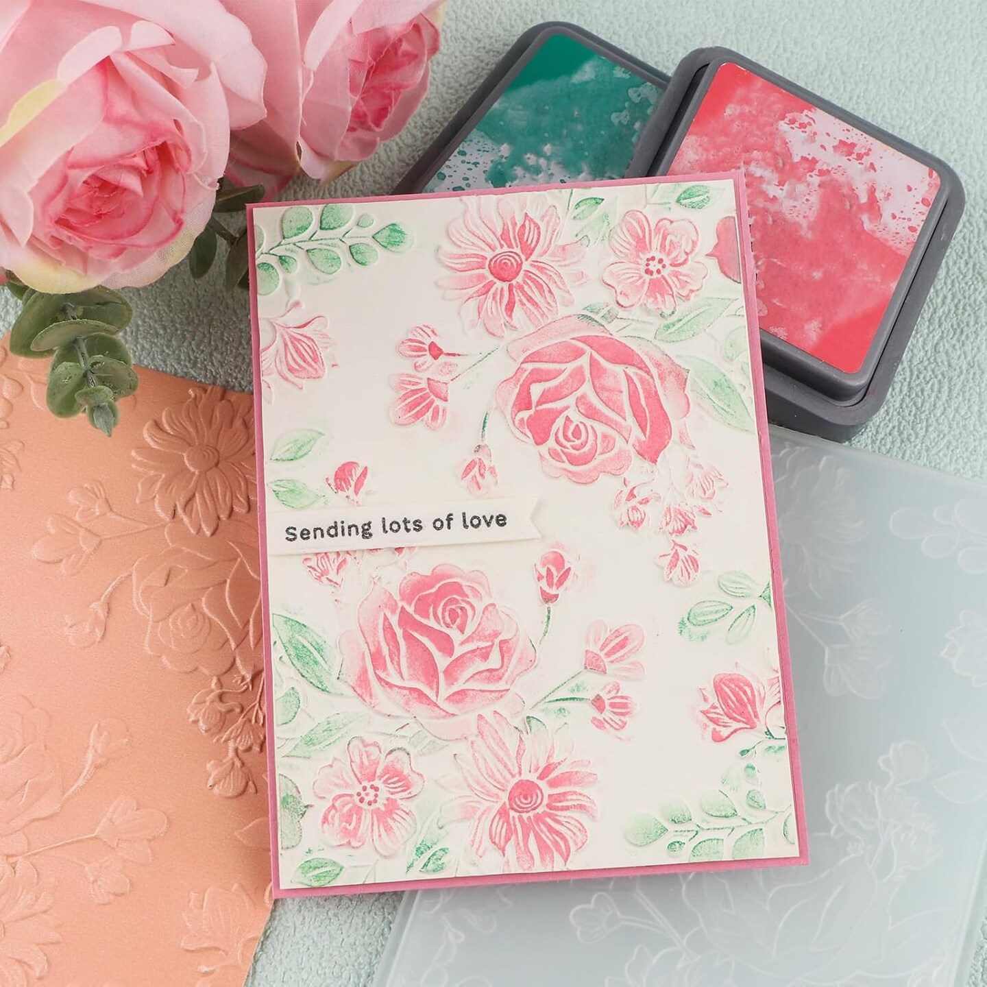 3D Flowers Embossing Folders for Card Making,Embossing Template Paper Card Embossing Stencil for DIY Scrapbooking Photo Album Card Paper Craft Decoration