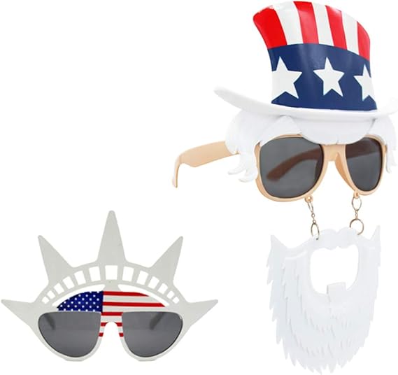 6 Pack American Flag Glasses USA Patriotic Party Sunglasses Fourth 4th of July Party Accessories Holiday Sunglasses Eyewear for Party Photo Booth Props