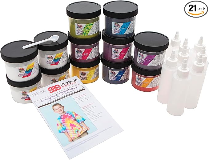 Cold Water Tie Dye Powder, Bulk Party Set for Large Groups, Makes Up To 1000 Projects