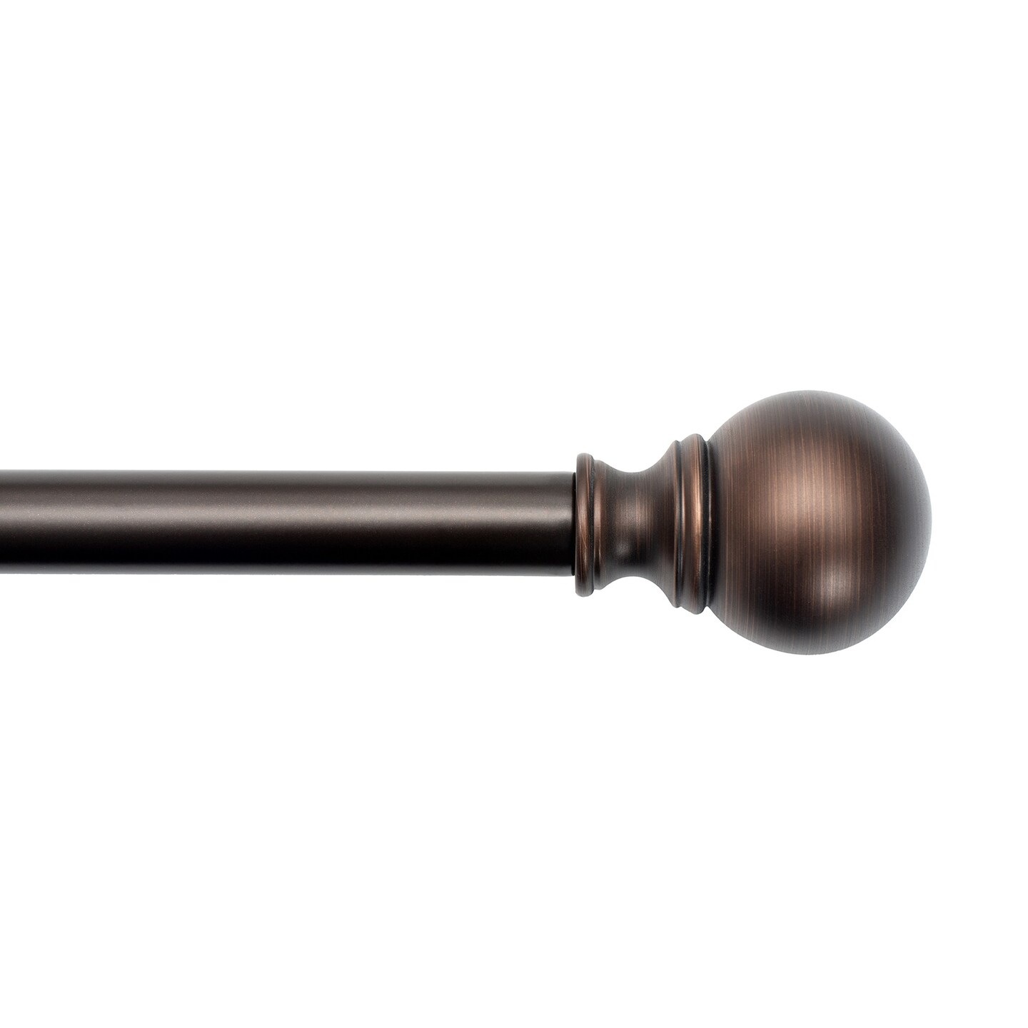 Threadmade Home Cordelia Single Curtain Rod with Globe Ball Finial, Antique Bronze - 86"W x 120"L