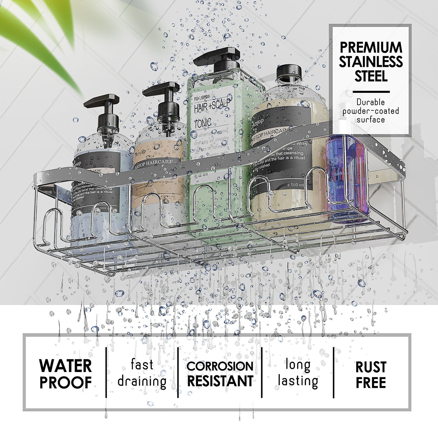 Clara Clark Shower Caddy Adhesive Shower Organizer