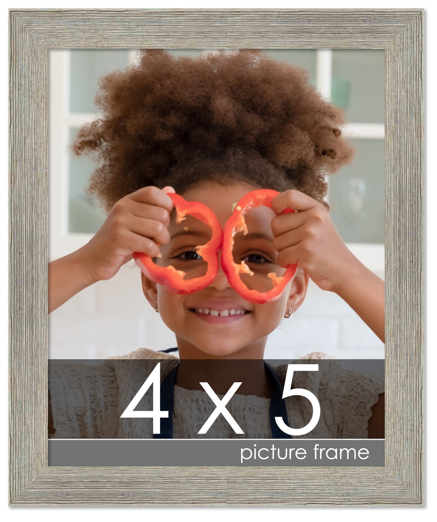 4x5 Wide Barnwood Picture Frame with UV-Resistant Acrylic &#x26; Acid Free Backing, Available in 6 Paint Finishes - Grey, Brown, White, and Black