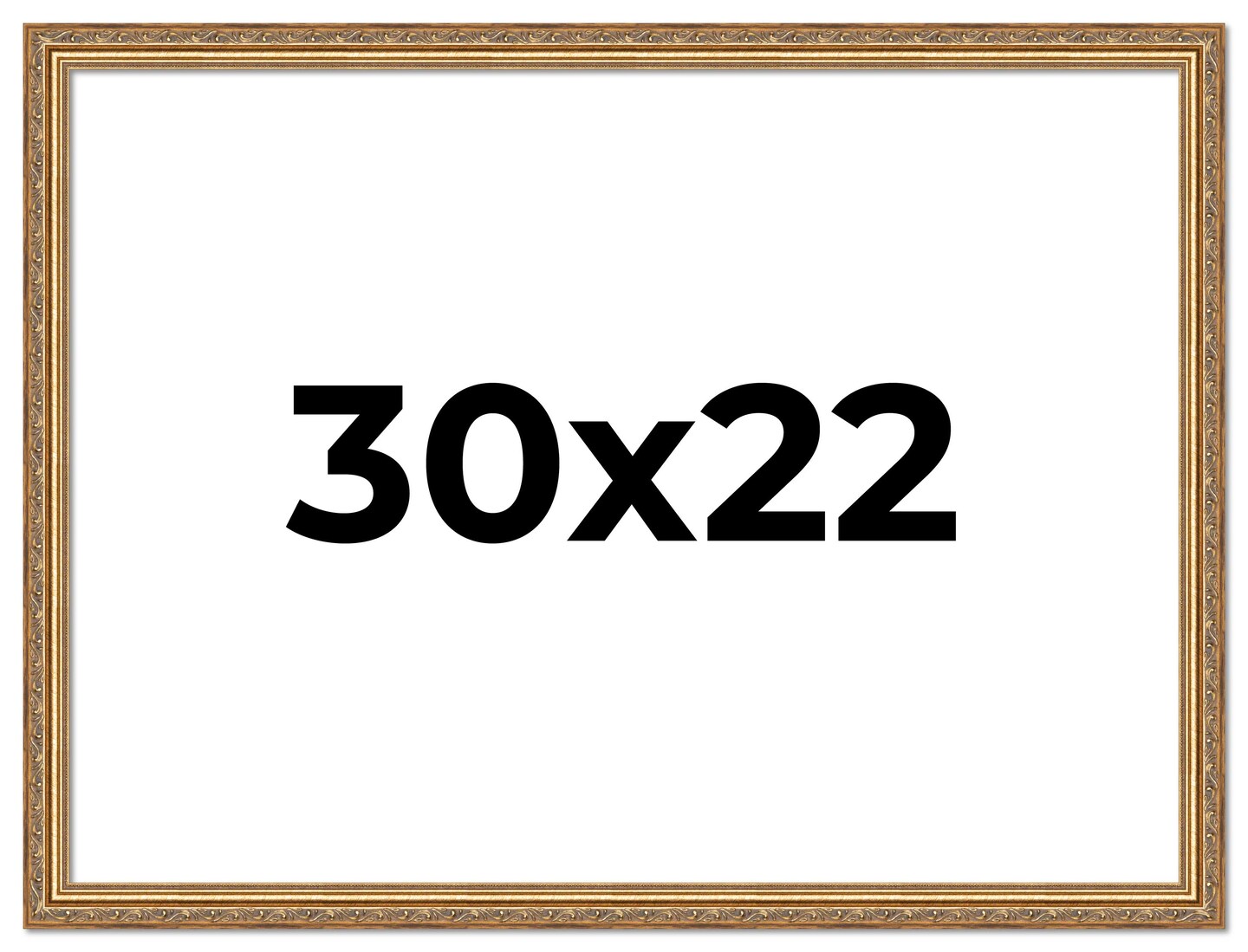 30x22 Solid Wood Antique Picture Frame with UV-Resistant Acrylic &#x26; Acid-Free Backing, Available in 4 Finishes: Bronze, Gold, Silver, and Gold with Black