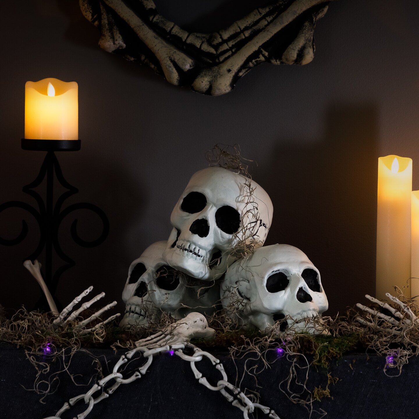 Northlight Bag of Skulls Halloween Decorations - 6&#x22; - Set of 3