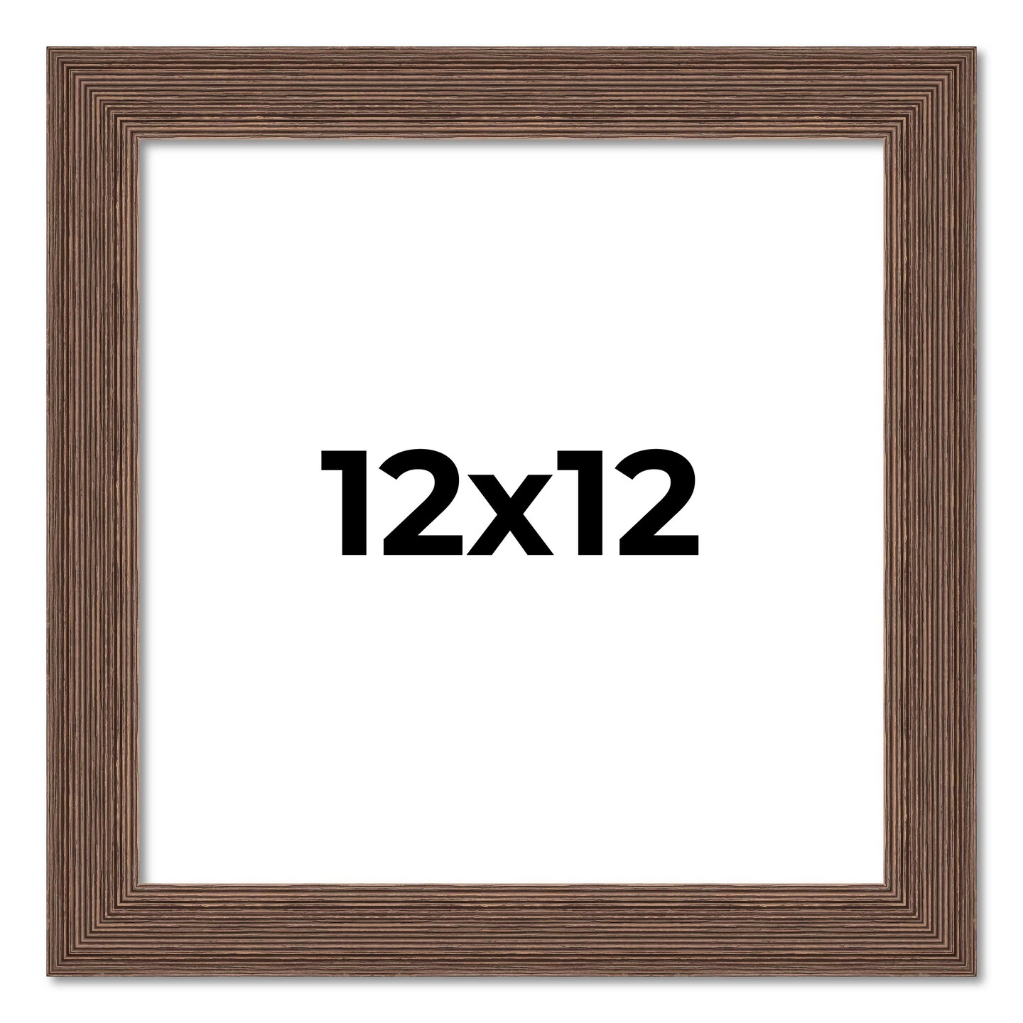 12x12 Wide Barnwood Picture Frame with UV-Resistant Acrylic &#x26; Acid Free Backing, Available in 6 Paint Finishes - Grey, Brown, White, and Black
