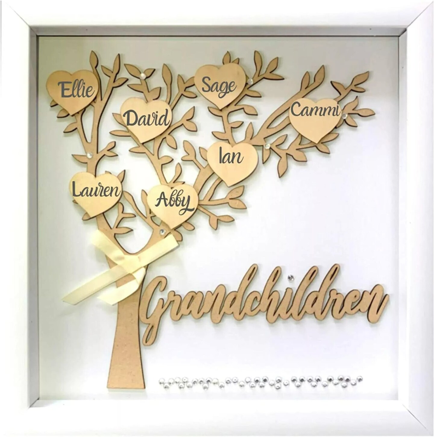 12x12 Grandchildren Shadow Box Kit - Family Tree Mothers Day Gift Grandma Mom