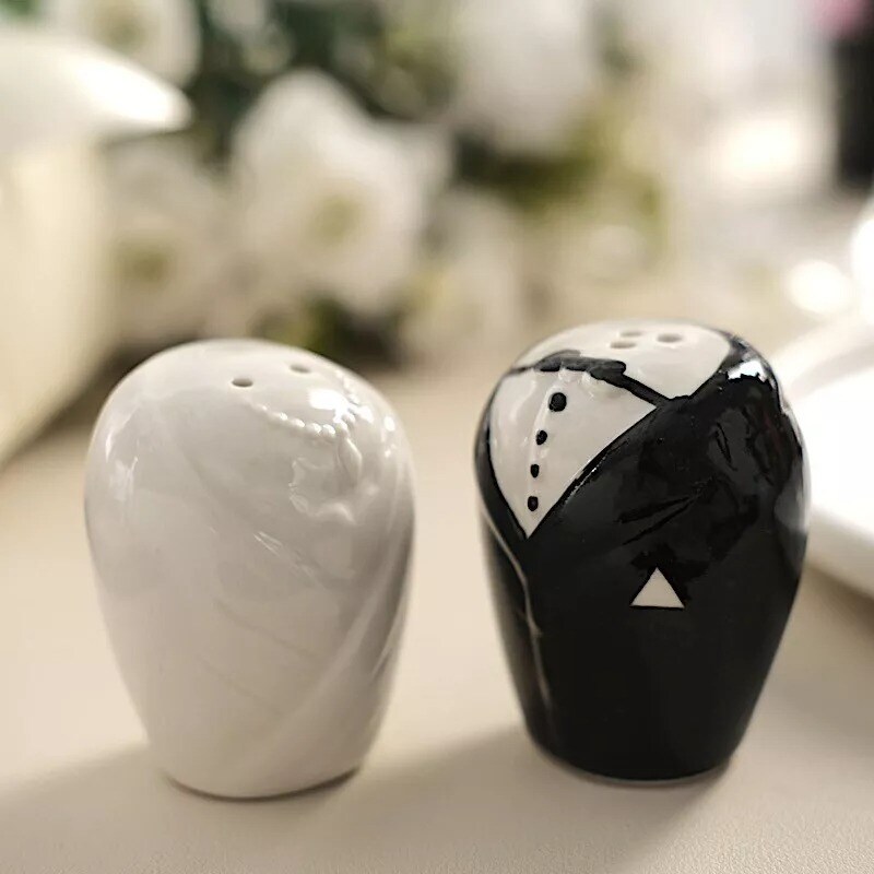 2.5&#x22; Bride &#x26; Groom Salt and Pepper Shakers