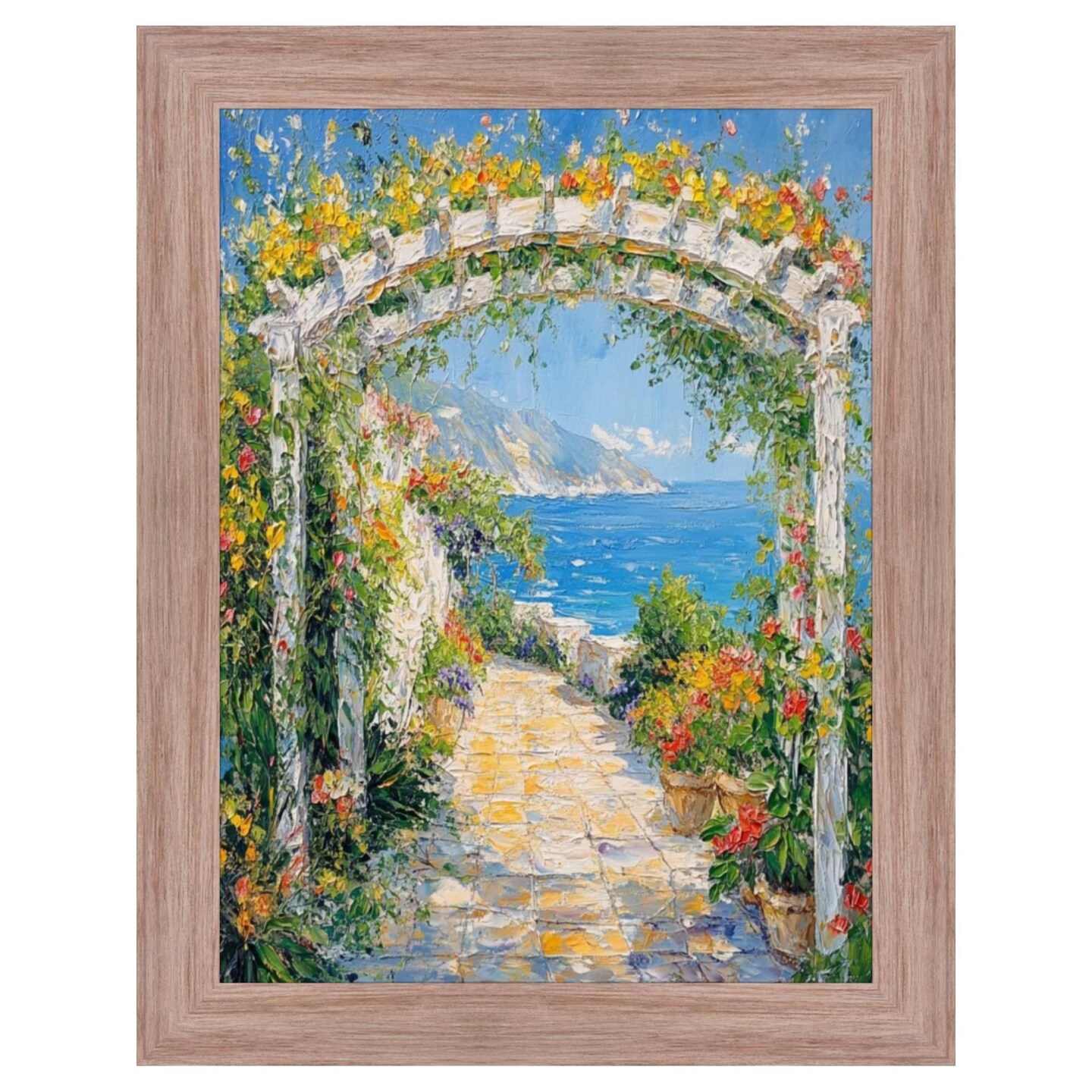 Weathered White Wash Wood Grain Picture Frame 24x24 frame