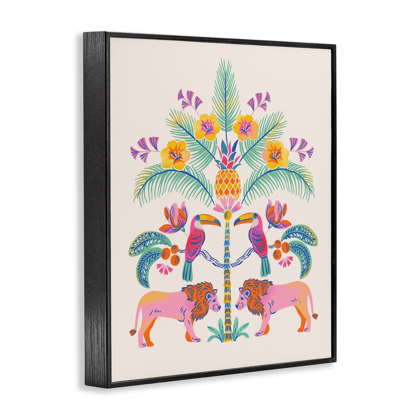 Stupell Industries King of Jungle Symmetry Framed Giclee, design by Riley Hutchens