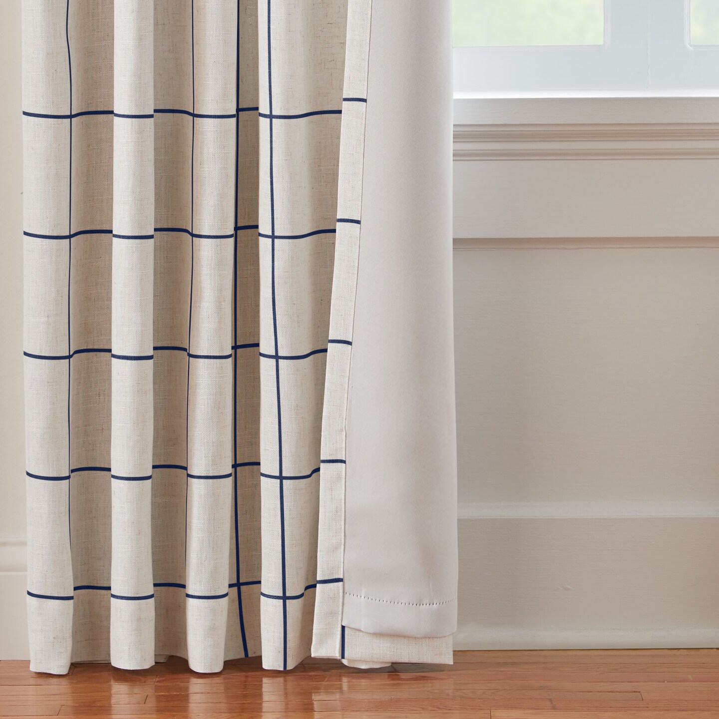 Threadmade Home Brighton Windowpane Plaid Blackout Window Curtain Panel