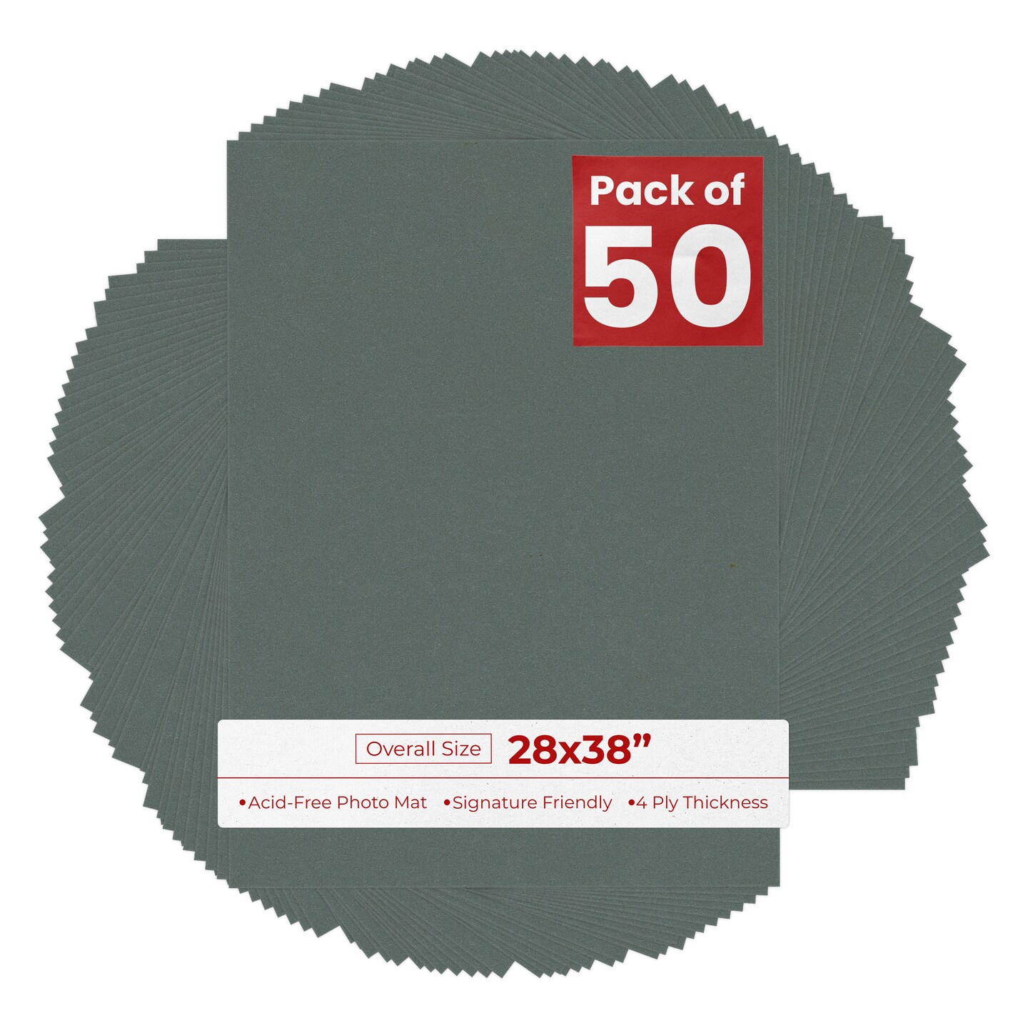 Granite Gray 28x38 Uncut Mat Board - Blank Sheets, No Opening, Color ...