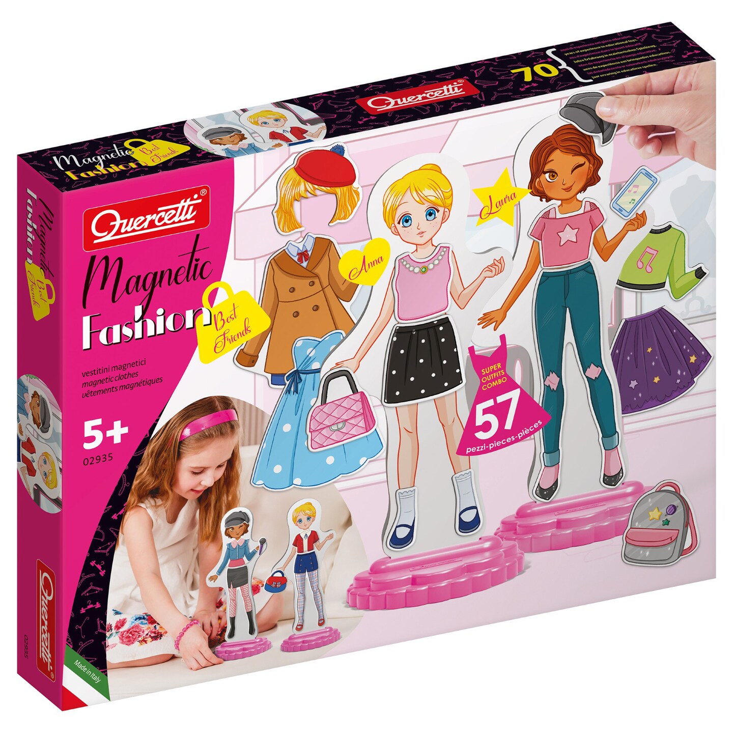 Quercetti: Magnetic Fashion Best Friends - Dress-Up Toy, 2 Large Standing  Magnetic Dolls, Clothes-Accessories, Design & Style Outfit Playset, Kids  5+, Color: Multicolor, Count: 1 | Michaels