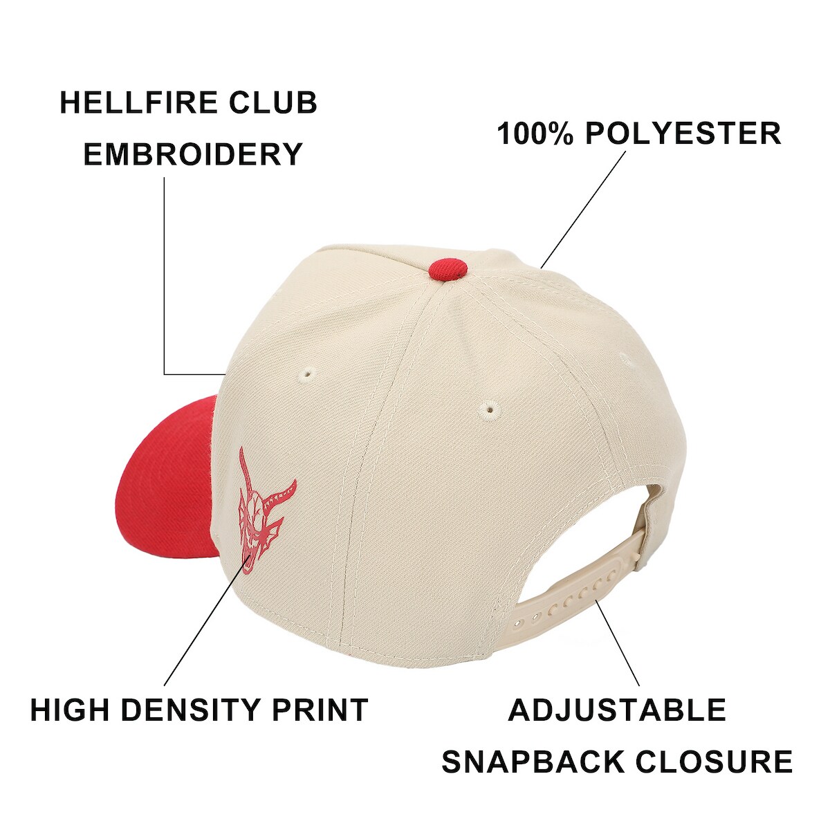 Stranger Things Hellfire Club White Polywool A-Frame Baseball Hat