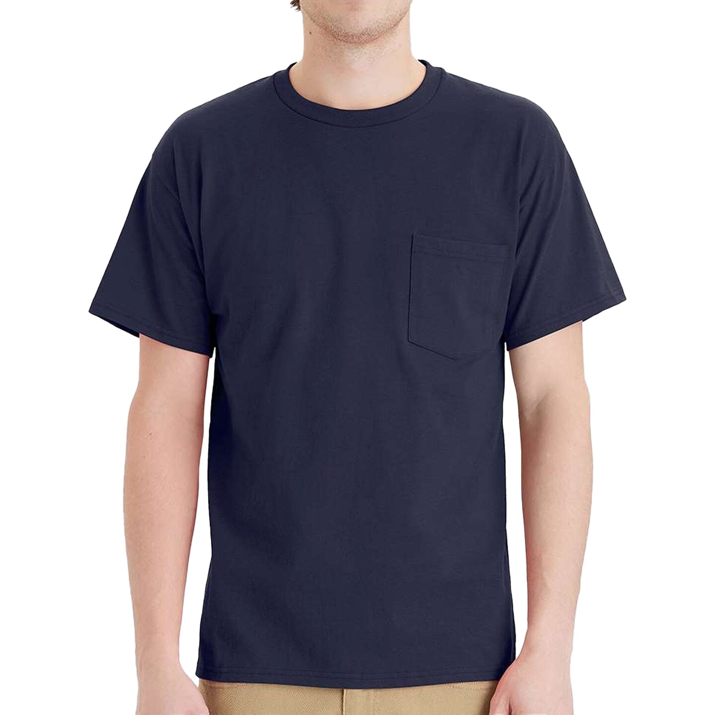 Hanes Essential Cotton Pocket T-Shirt for Crafting and Customization