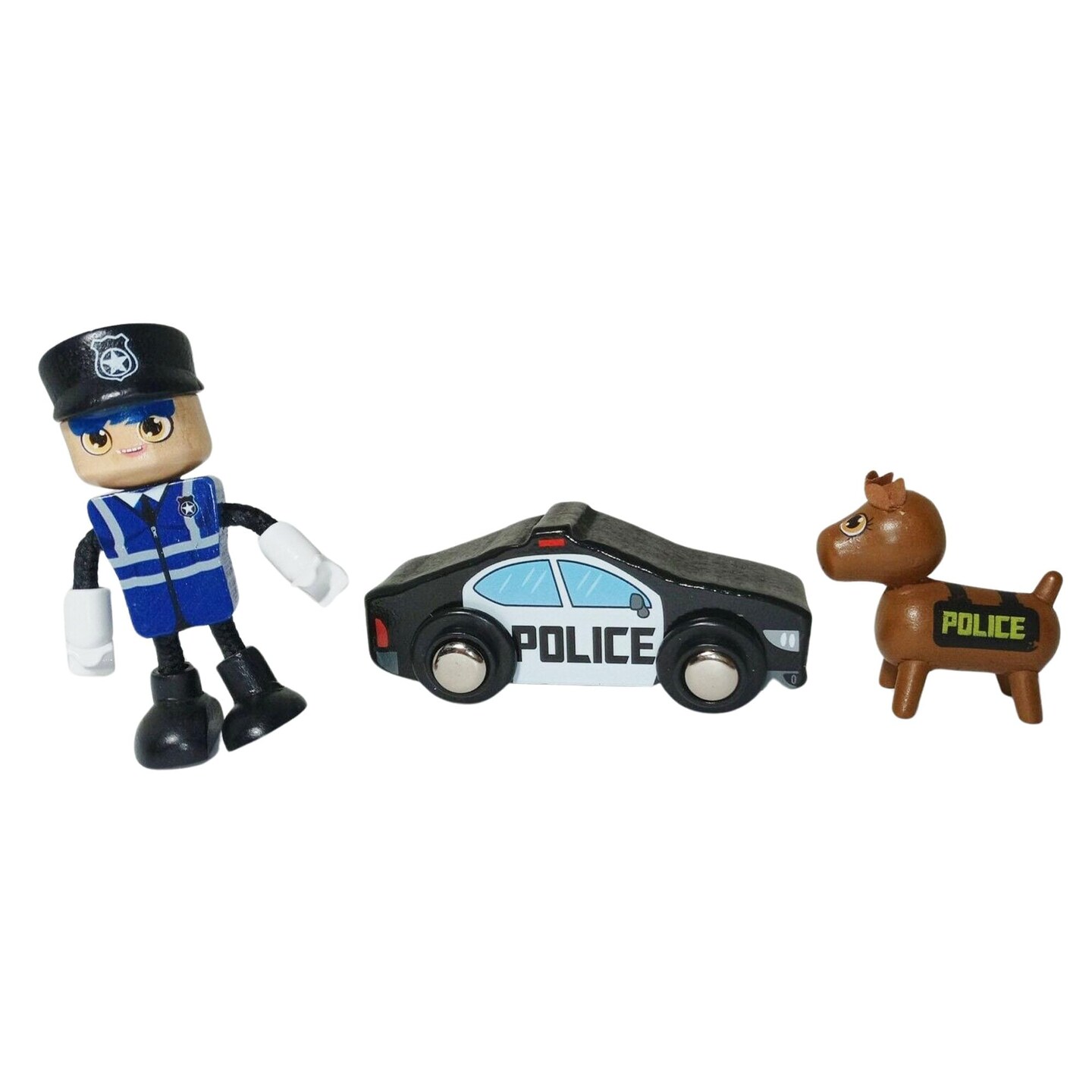 J&#x27;adore Officer Kirby Natural Wooden Toy Playset