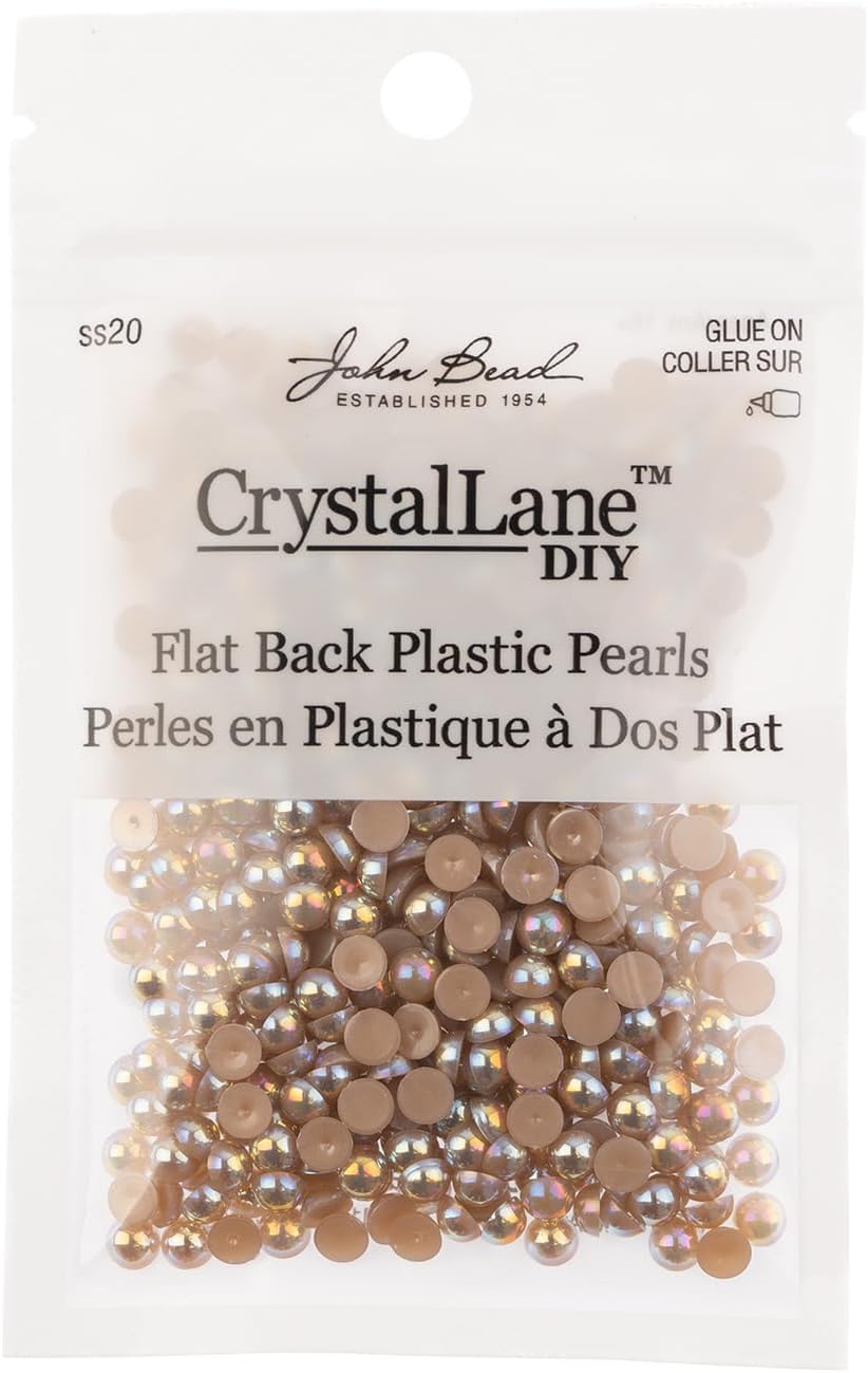 Crystal Lane DIY SS20(5mm) Plastic Pearl Flatback Rhinestones, 575pcs