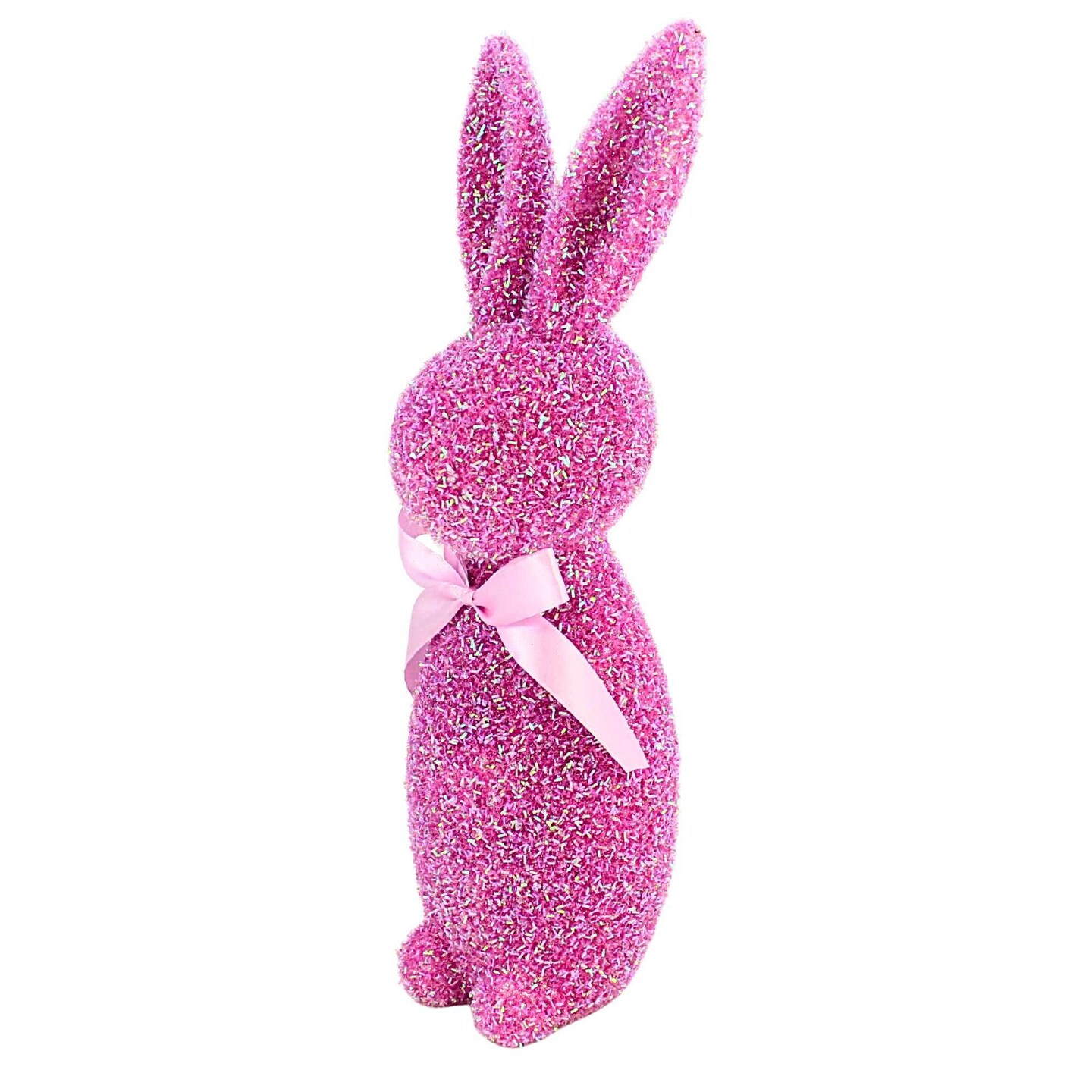 Raz Imports 16.0 Inch Iridescent Purple Flocked Bunny Easter Figurine , Lightweight Spring Decor Easter Lightweight