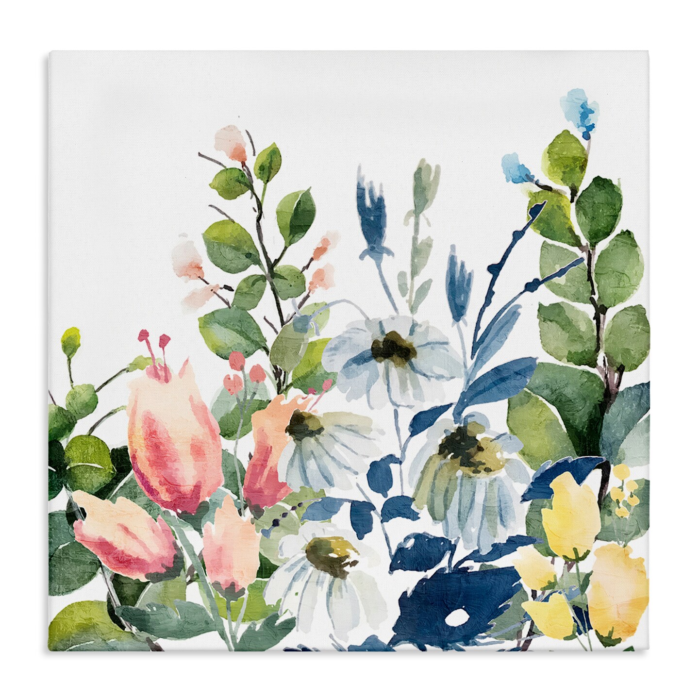 Stupell Industries Assorted Spring Blooms Canvas Wall Art Design by Kim ...