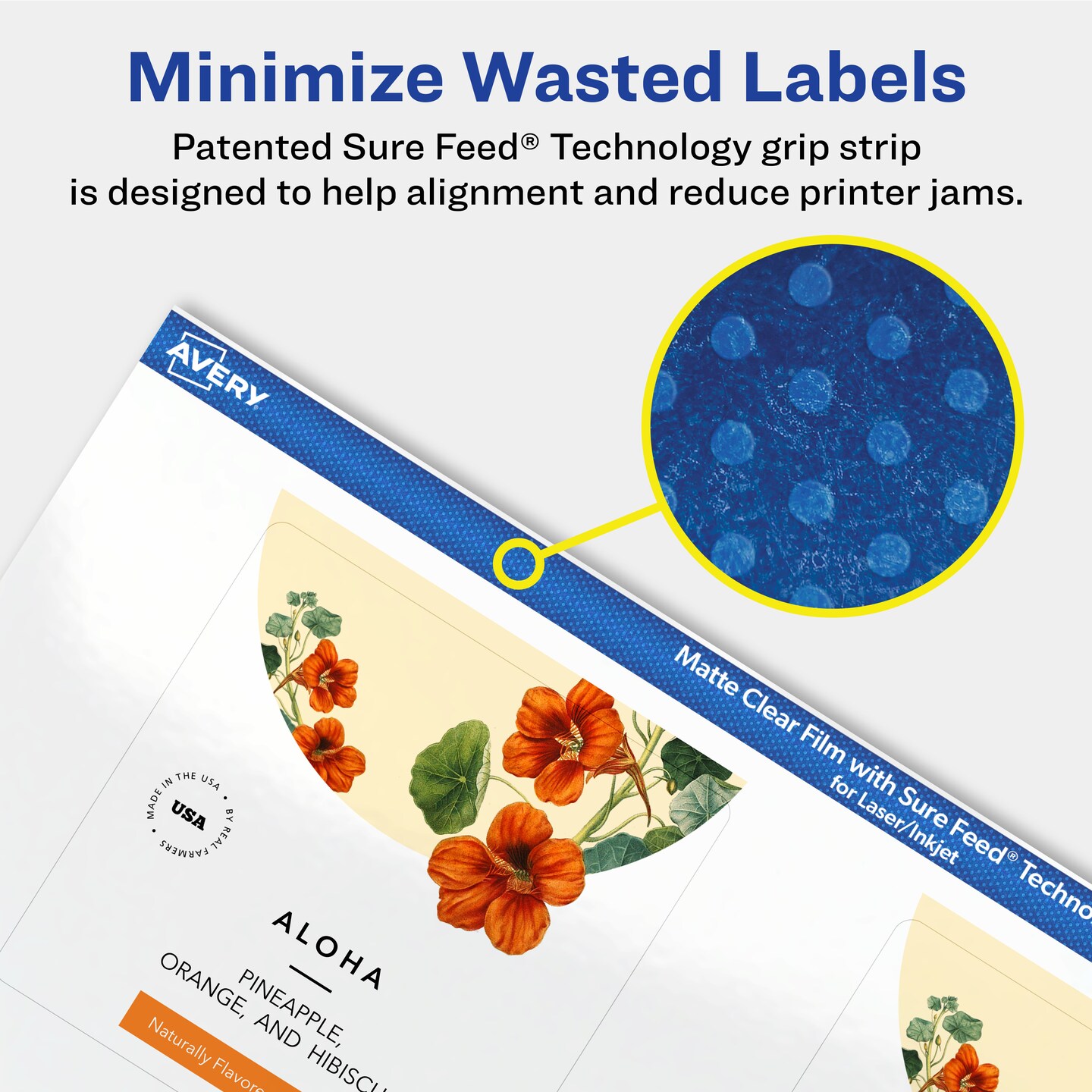 Avery Matte Clear Labels,  2-3/4&#x22; x 2-3/4&#x22; Square