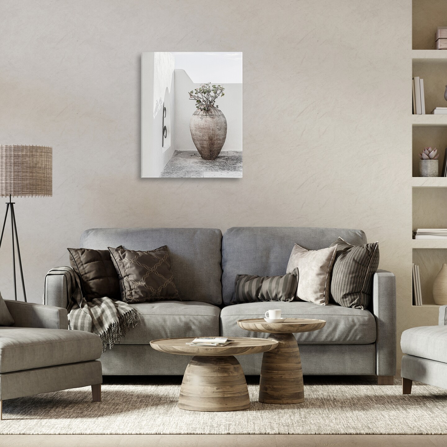 Stupell Industries Flower Vase with Architecture Canvas Wall Art Design by Incado