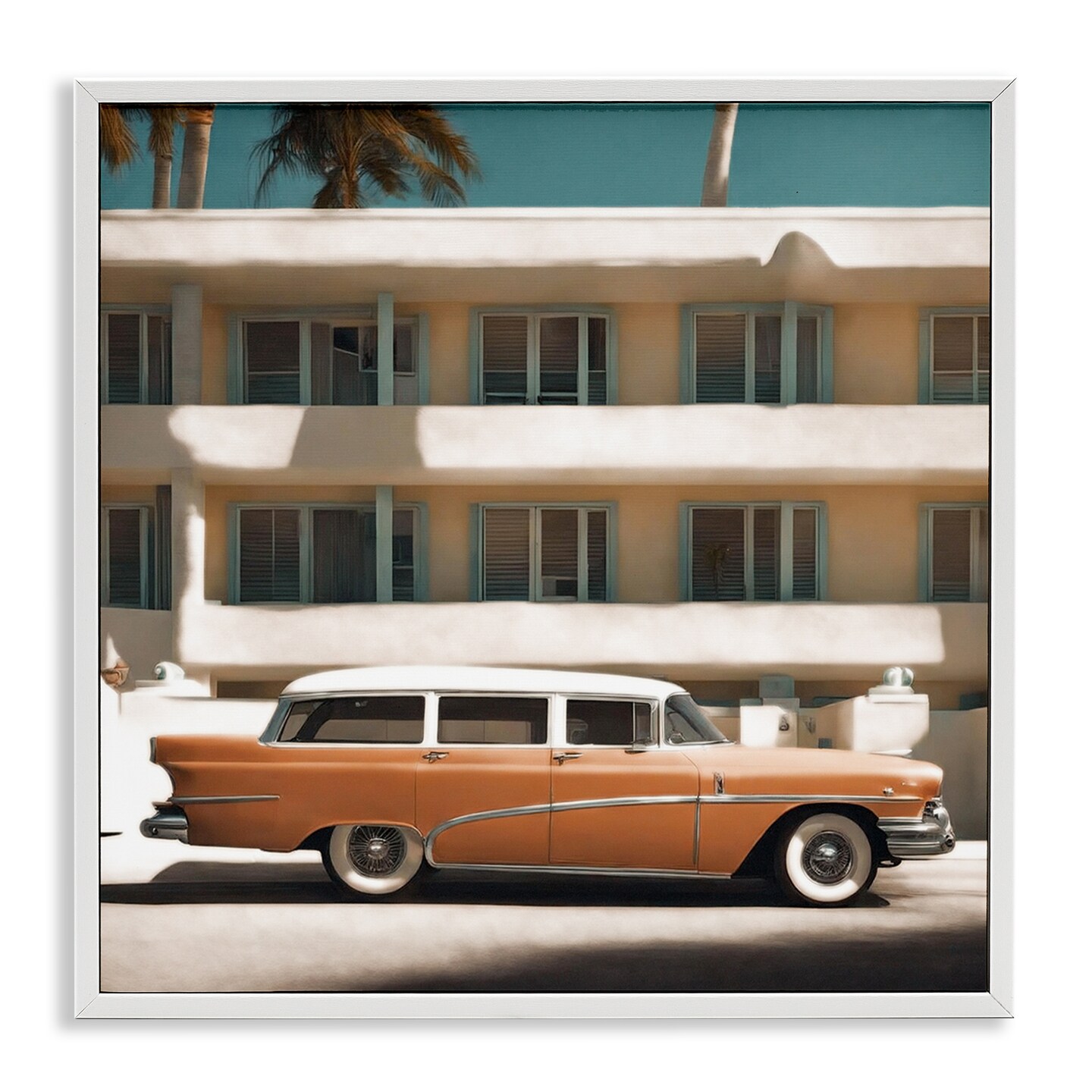 Stupell Industries Antique Car in Miami Framed Giclee Wall Art Design by Noah Bay
