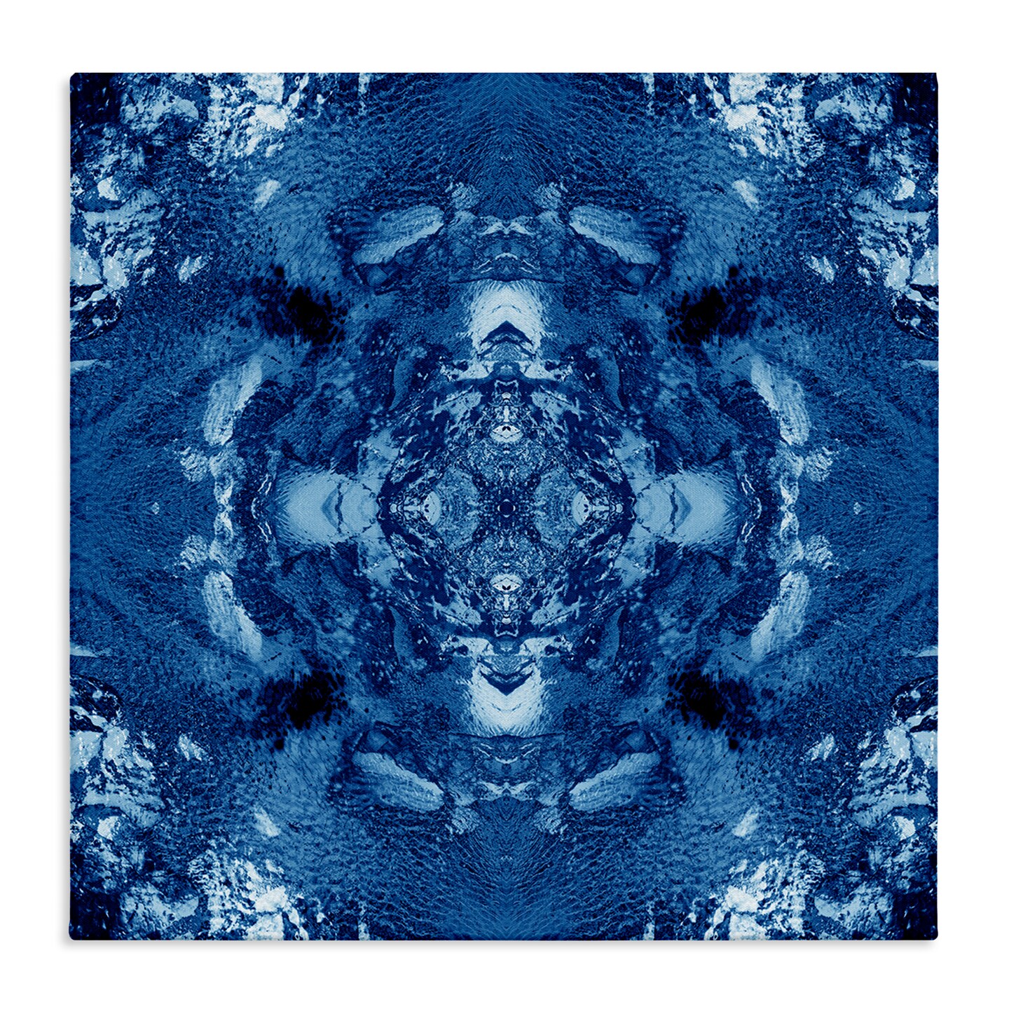 Stupell Industries Blue &#x26; White Mosaic Canvas Wall Art Design by El Perkin