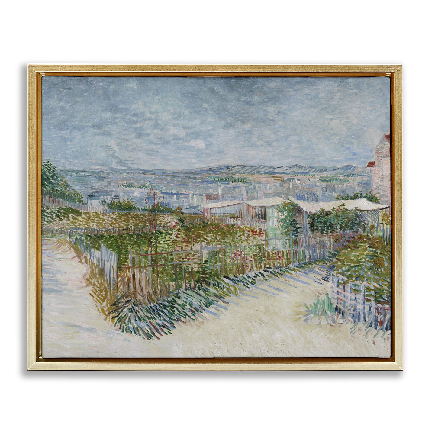 Stupell Industries Van Gogh Monmarte Landscape Framed Floater Canvas Wall Art Design by one1000paintings