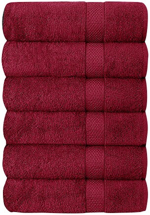 Set of 6 Hotel &#x26; Spa 100% Cotton Bath Towels 27x52 inch