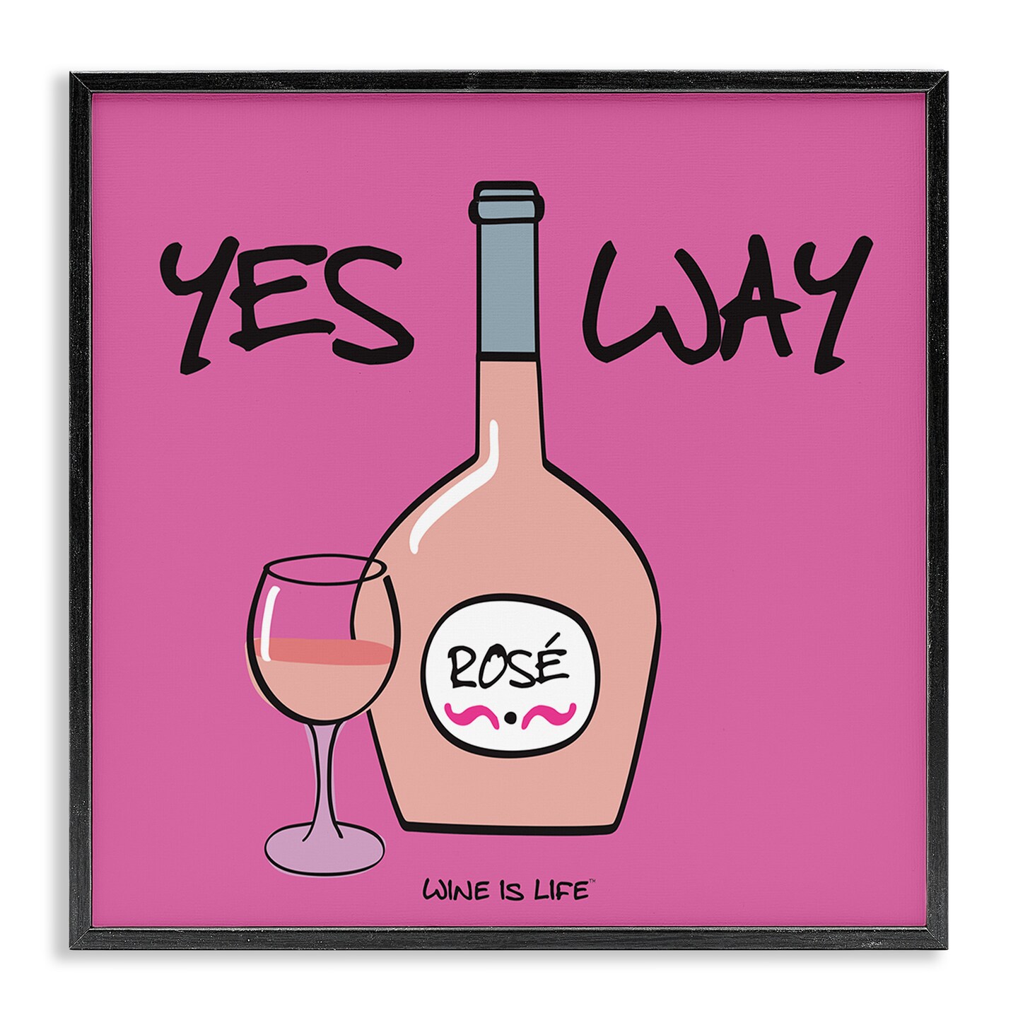 Stupell Industries Yes Way Rose Framed Giclee Wall Art Design by WIL