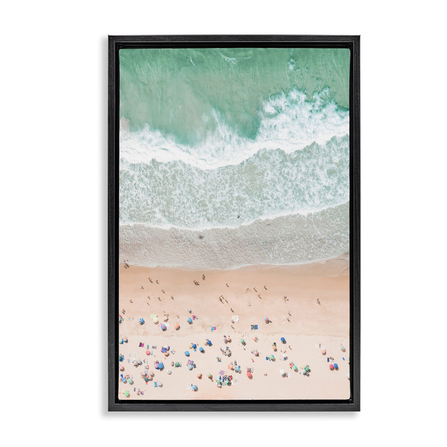 Stupell Industries Aerial Summer Beach Framed Floater Canvas Wall Art Design by Sisi and Seb
