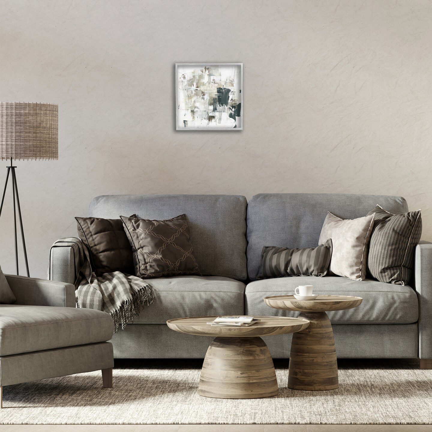 Stupell Industries Abstract Monochrome Paint Framed Giclee Wall Art Design by June Erica Vess